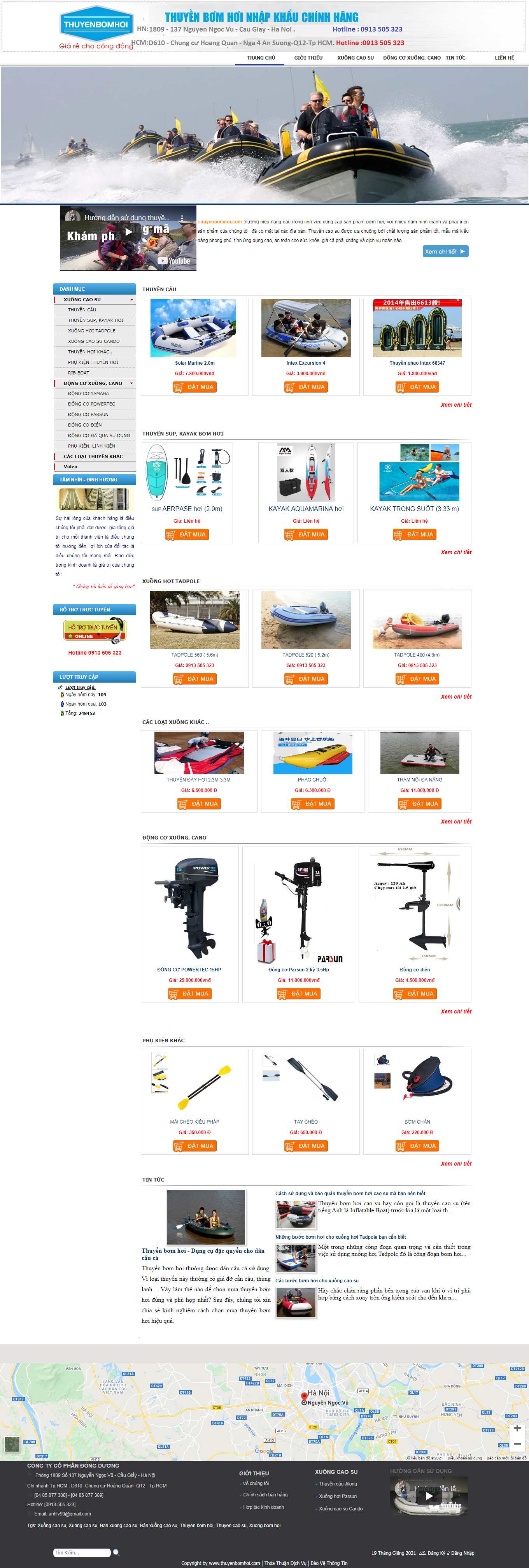 Thiết kế Website Web bán du thuyền cano - wwwthuyenbomhoicom