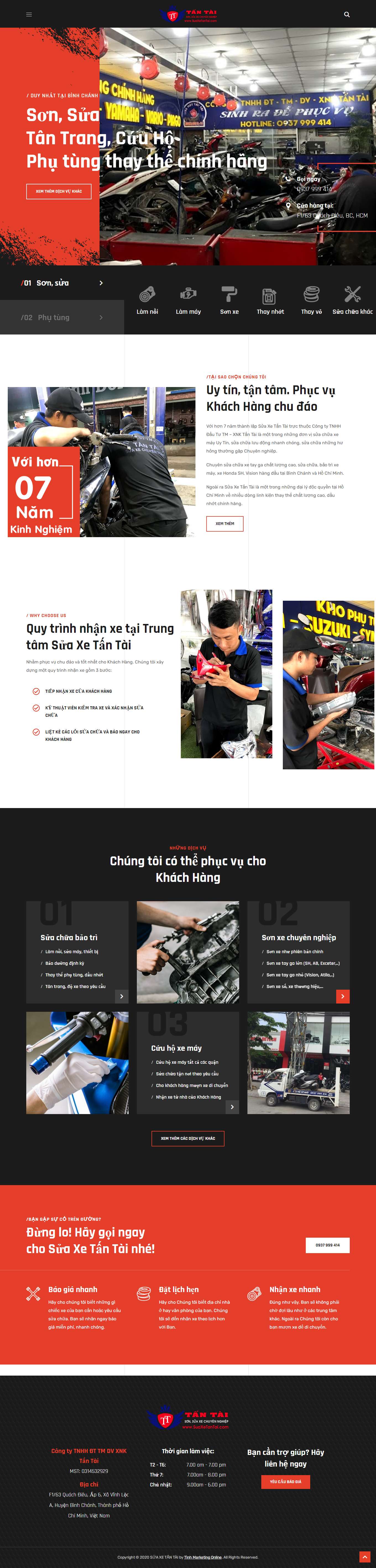 [cuuhoxemaykhancap] Thiết kế Website Web dịch vụ cứu hộ ô tô, xe máy - wwwsuaxetantaicom