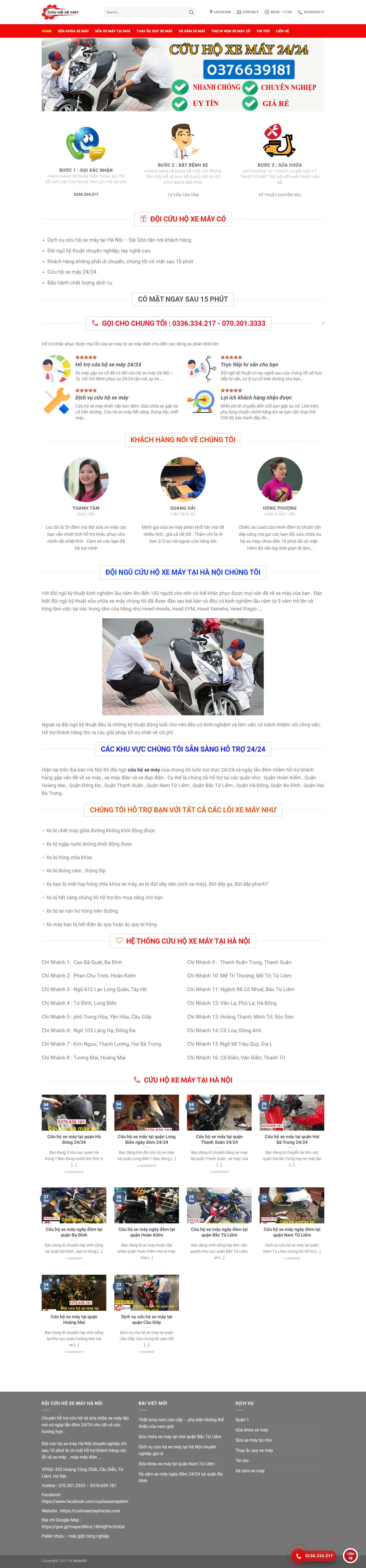 [cuuhoxemaykhancap] Thiết kế Website Web dịch vụ cứu hộ ô tô, xe máy - cuuhoxemayhondacom