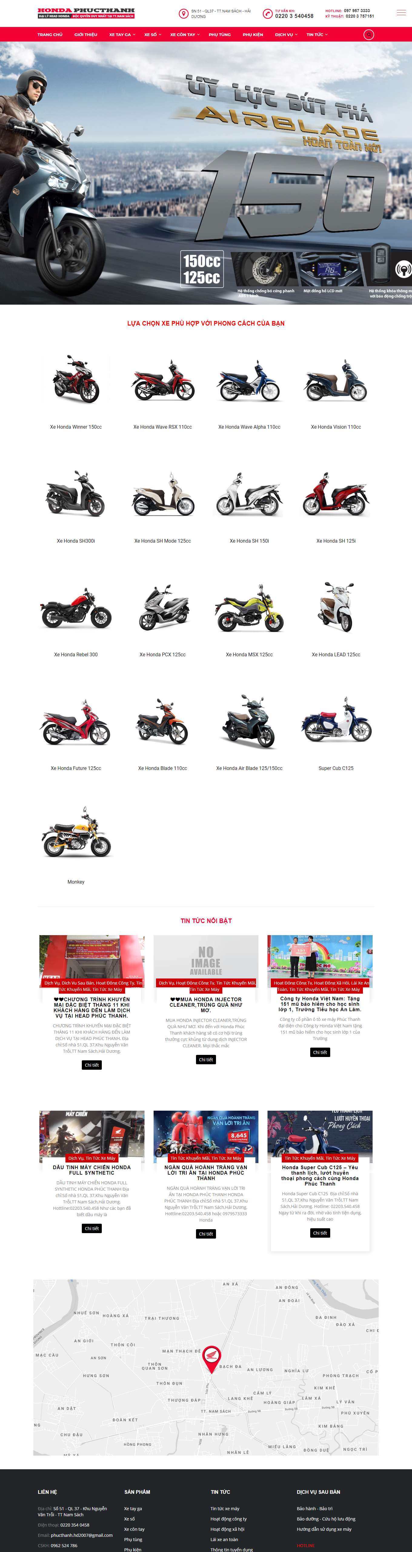 [cuuhoxemaykhancap] Thiết kế Website Web dịch vụ cứu hộ ô tô, xe máy - hondaphucthanhvn