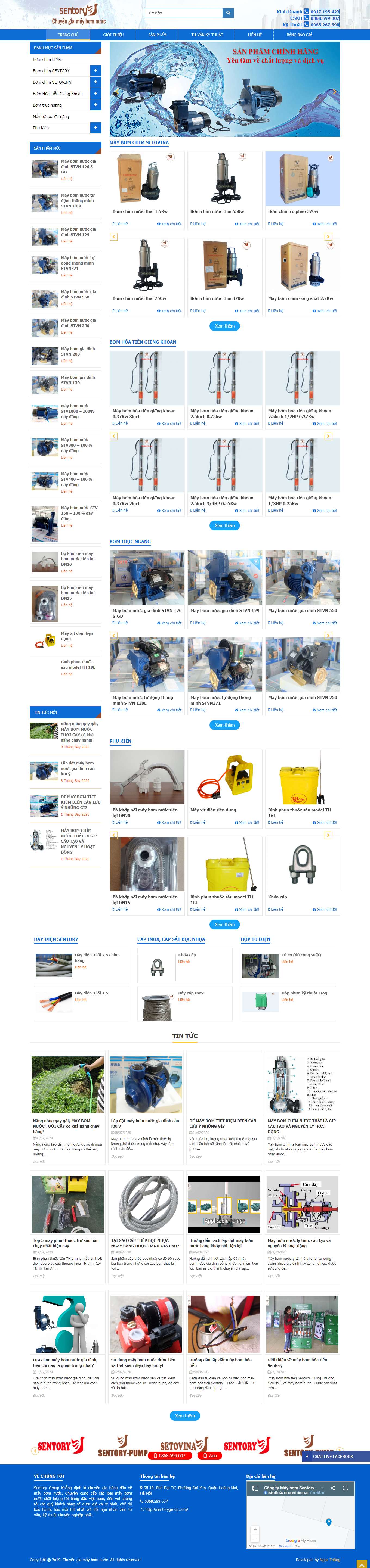 Thiết kế Website Web bán máy bơm - sentorygroupcom