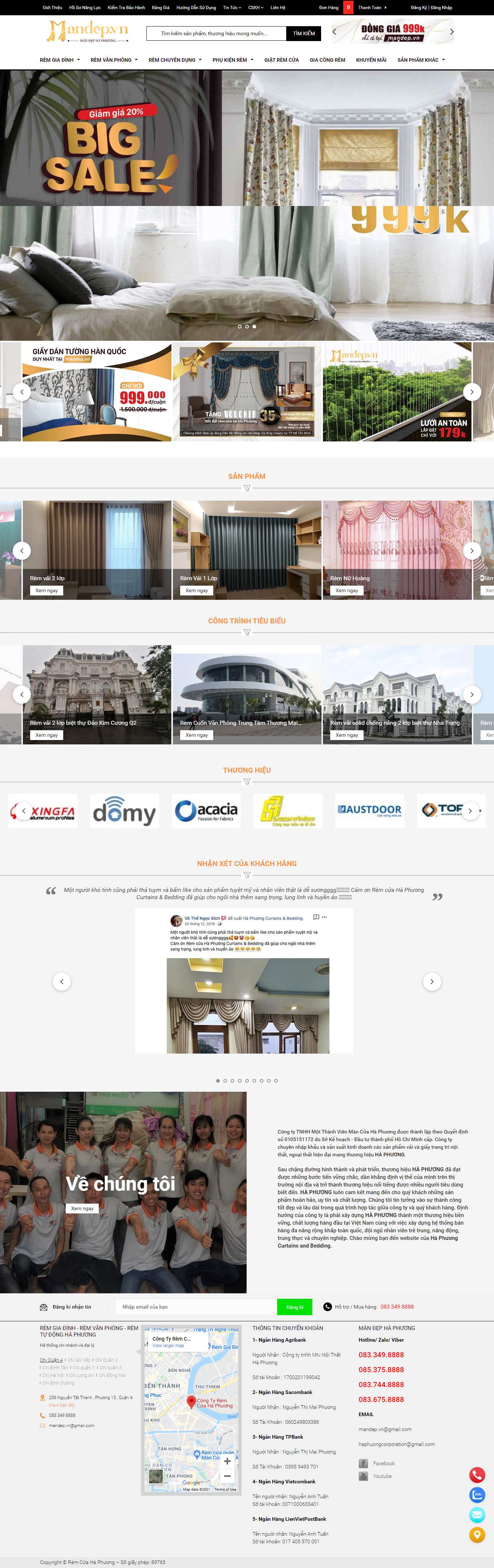 Thiết kế Website Web giấy dán tường cao cấp - mandepvn