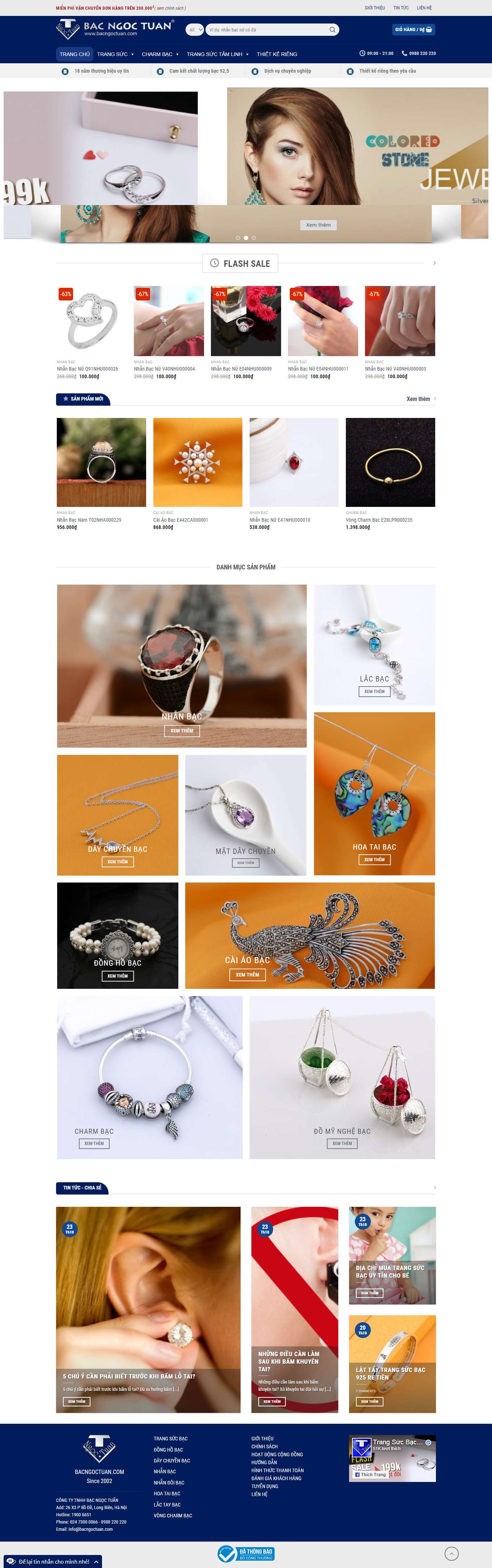 [skymond] Thiết kế Website Web vàng bạc, đá quý, trang sức - bacngoctuancom