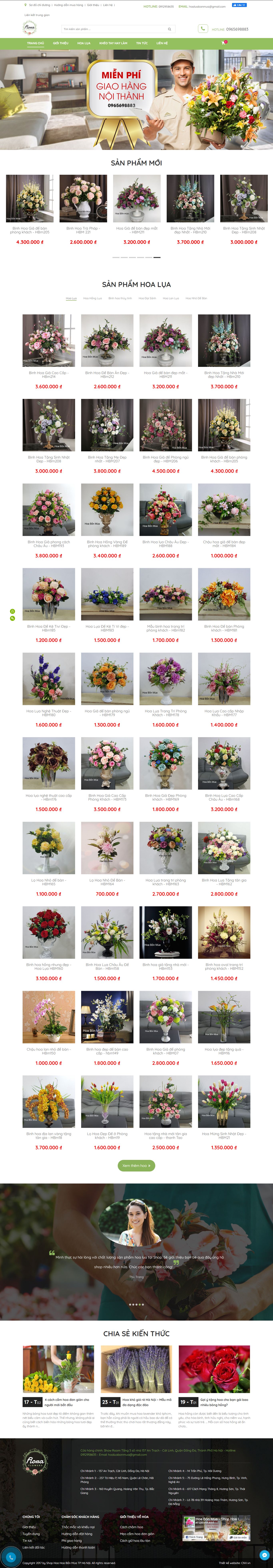 Thiết kế Website Web chuyên nghiệp giá rẻ - hoabonmuavn