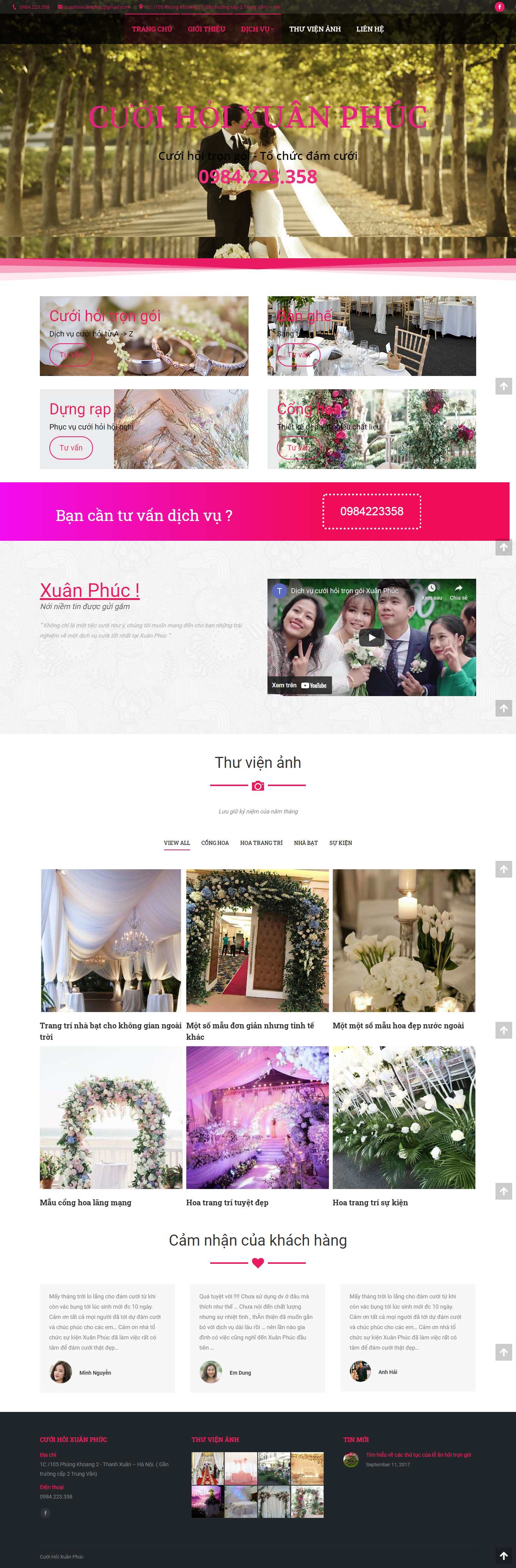 Thiết kế Website Web dịch vụ cưới hỏi trọn gói - cuoihoixuanphuccom