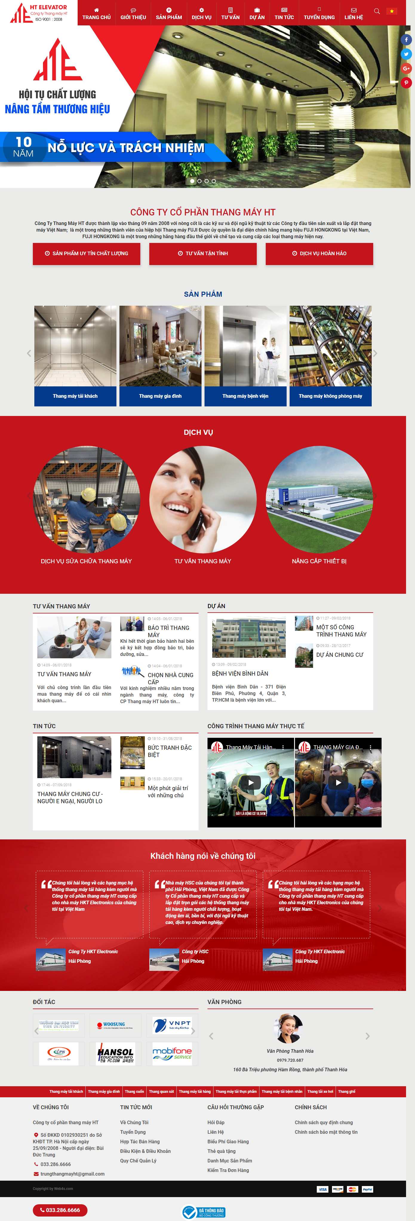 [dichvuthangmay] Thiết kế Website Web bán thang máy - thangmayhtcom
