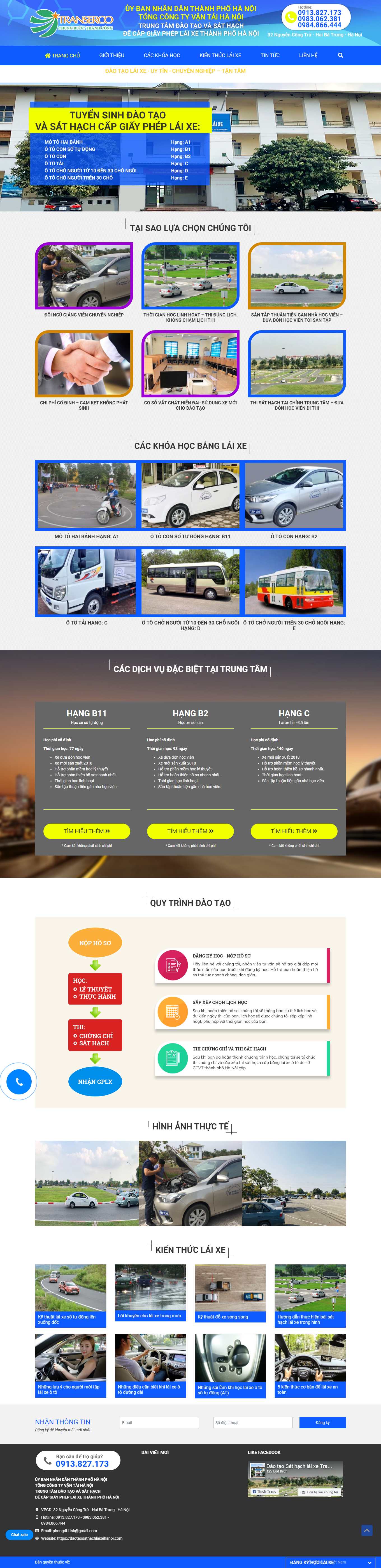 [trungtamdaotaolaixe] Thiết kế Website Web trung tâm đào tạo lái xe - daotaosathachlaixehanoicom