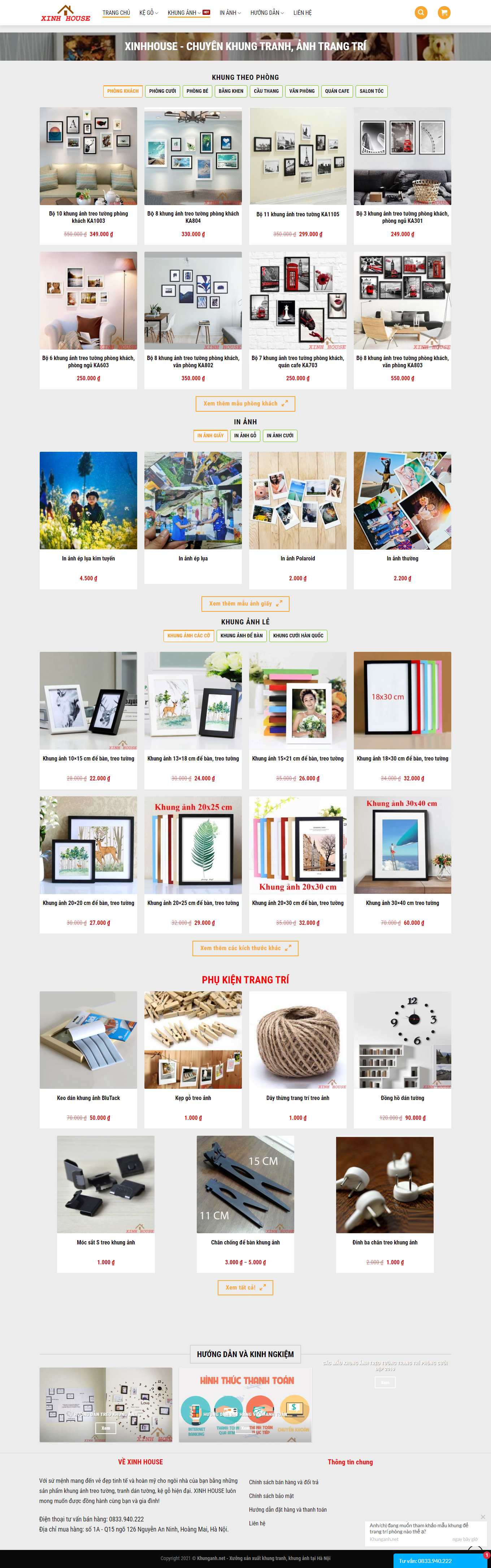 [vietcanvas] Thiết kế Website Web bán khung tranh ảnh - khunganhnet