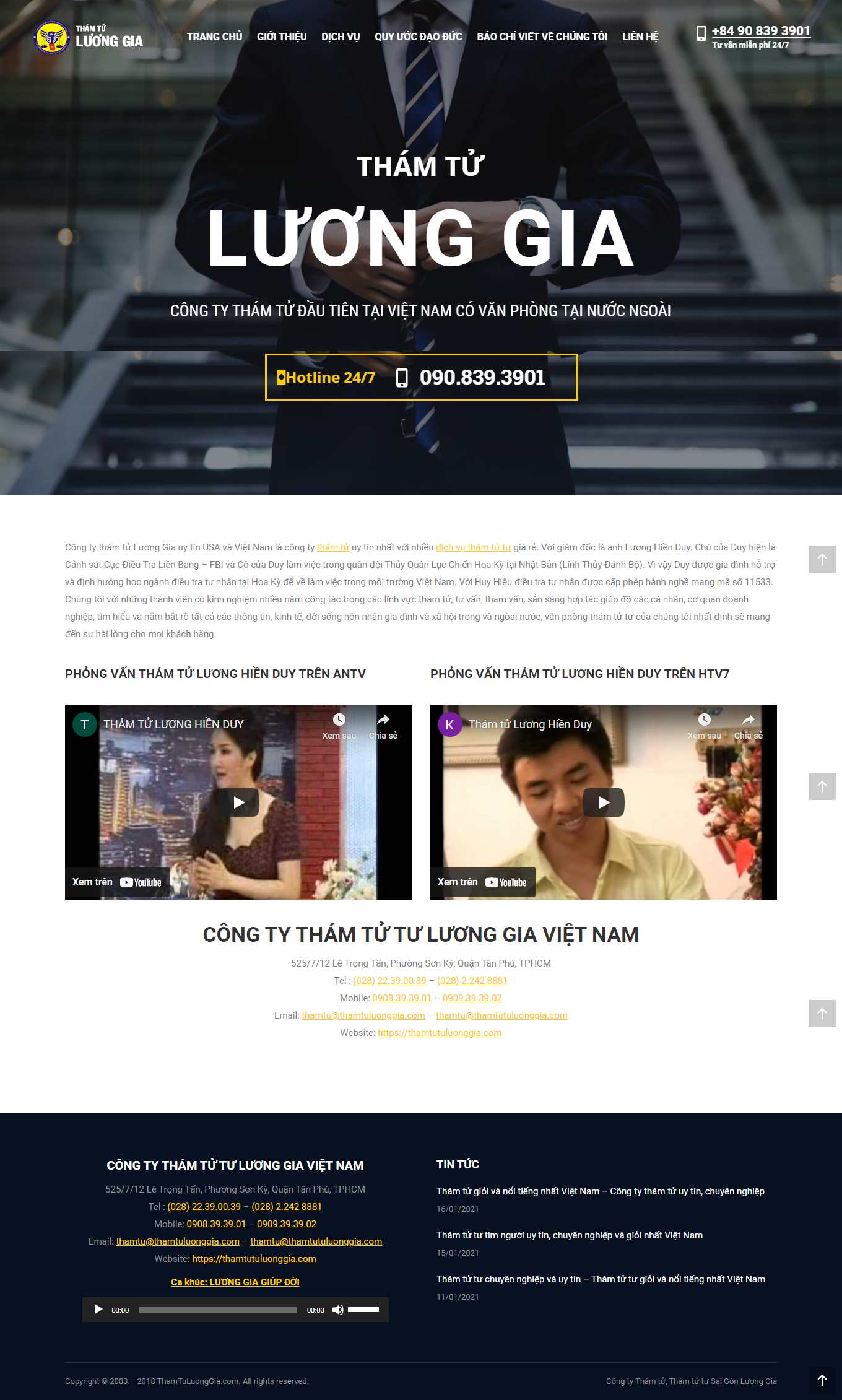 [thamtutuhaiphong] Thiết kế Website Web công ty thám tử - thamtutuluonggiacom