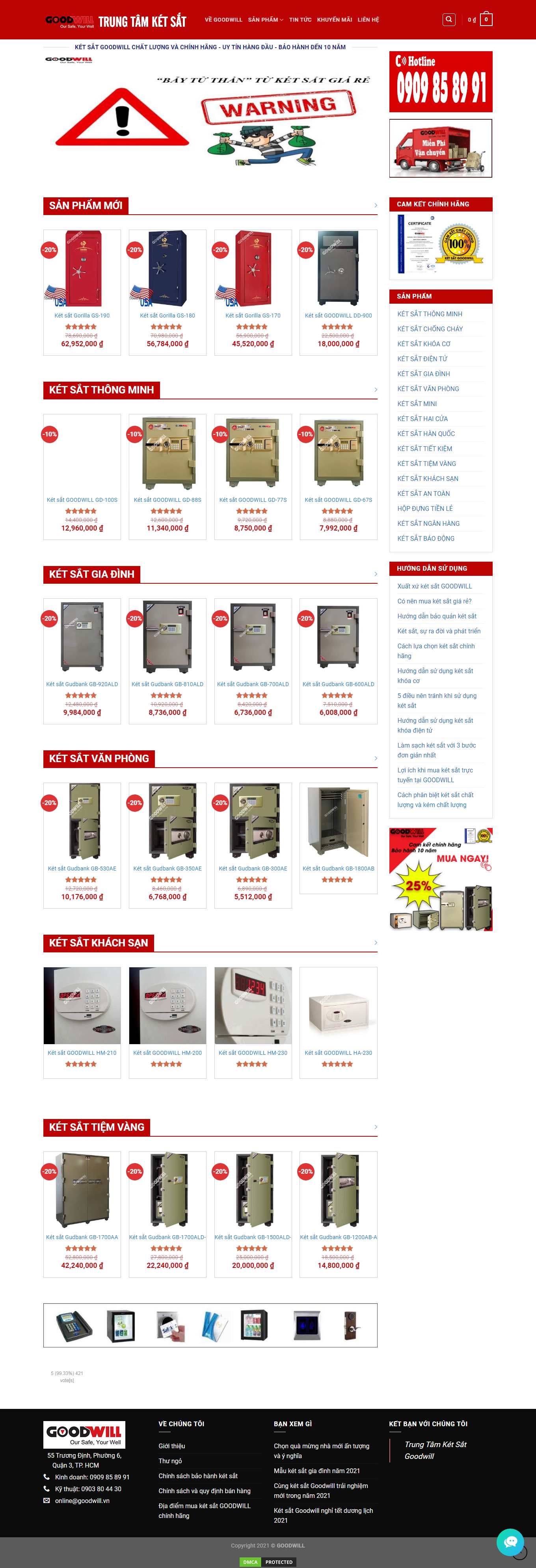 Thiết kế Website Web bán két sắt - ketsatvn