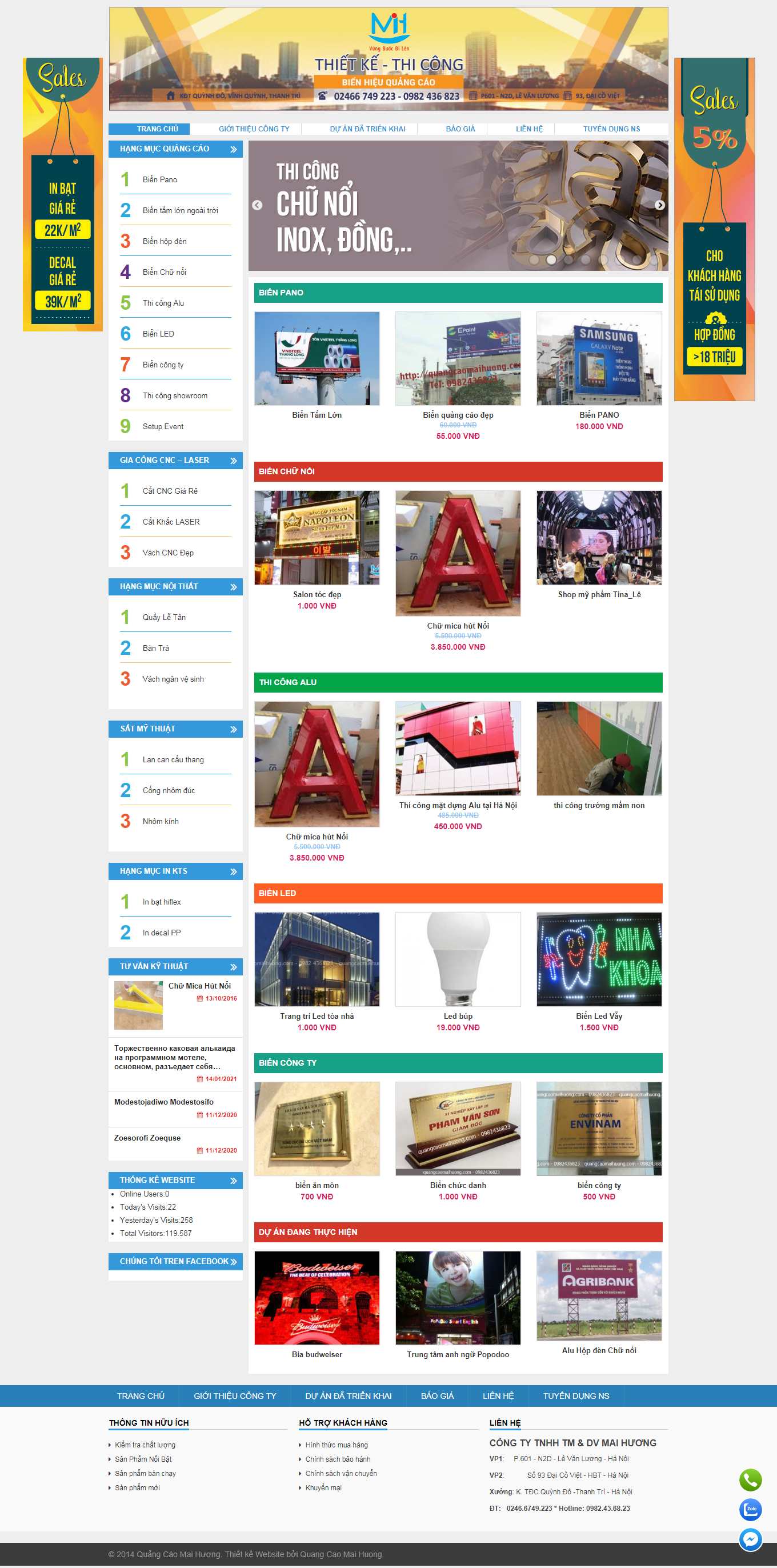 [quangcaonetviethn] Thiết kế Website Web làm biển quảng cáo - quangcaomaihuongcom