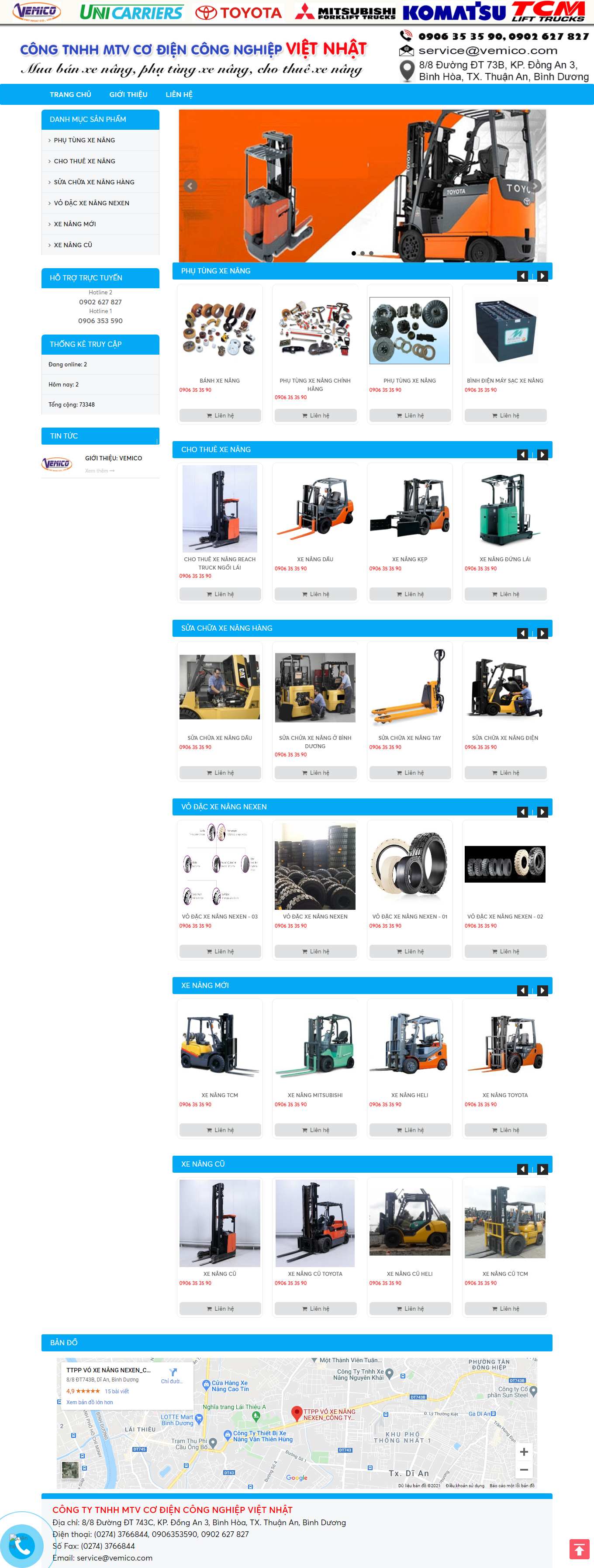 Thiết kế Website Web bán xe nâng - phutungxenangwebfreeworldcom