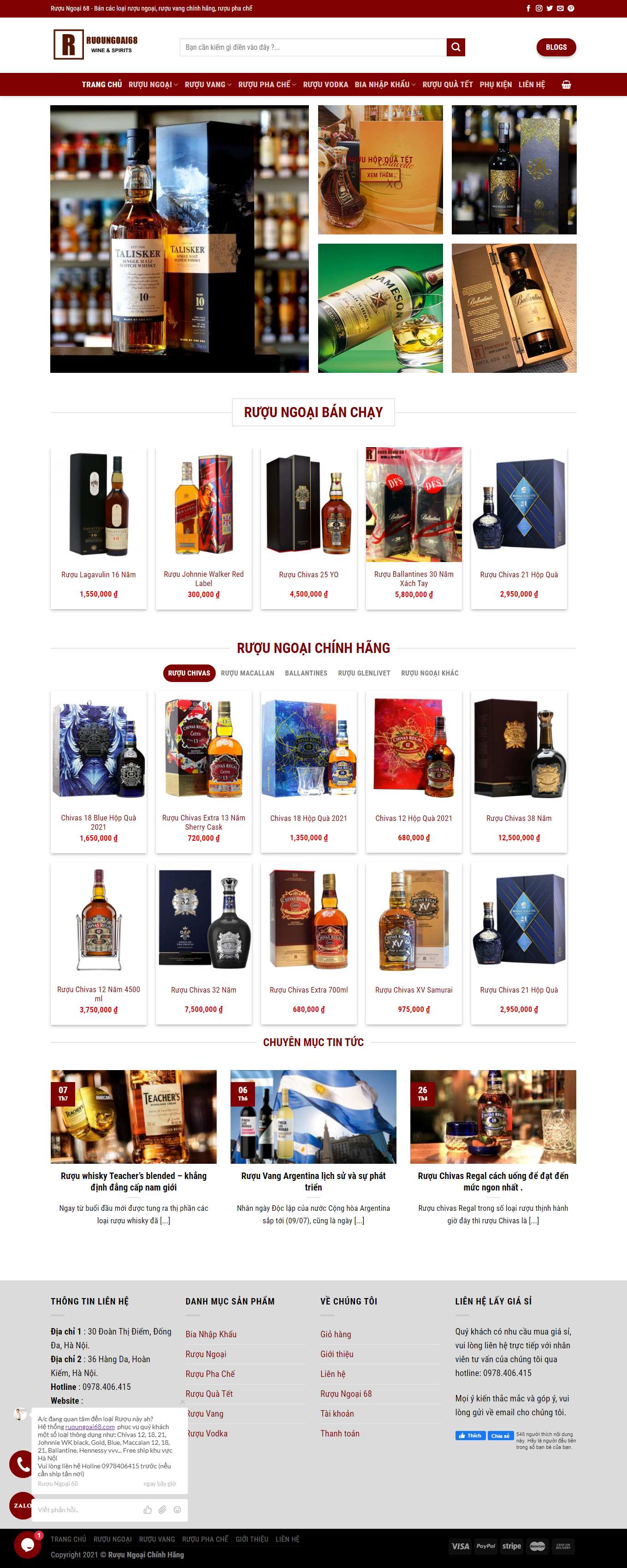 [khoruou] Thiết kế Website Web bán rượu tây, rượu ta, rượu ngoại - ruoungoai68com
