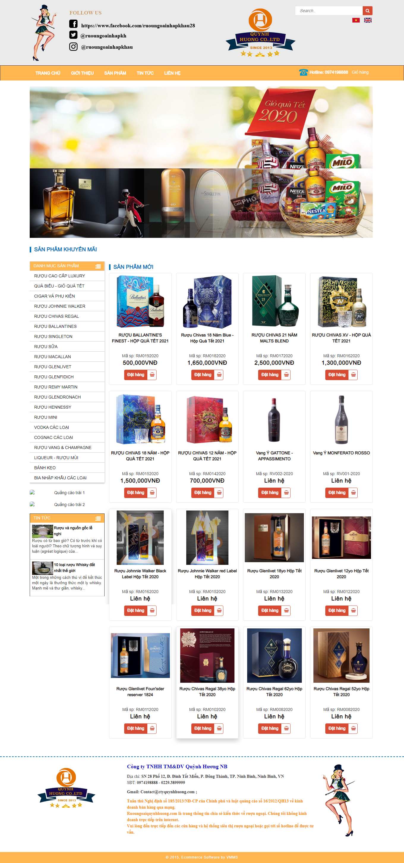 [khoruou] Thiết kế Website Web bán rượu tây, rượu ta, rượu ngoại - ruoungoaiquynhhuongcom