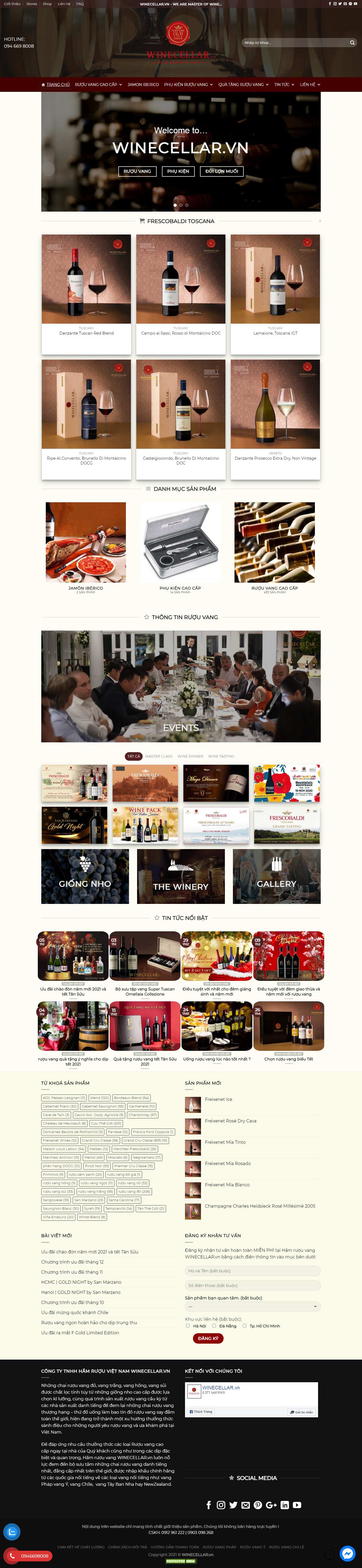 [khoruou] Thiết kế Website Web bán rượu tây, rượu ta, rượu ngoại - winecellarvn