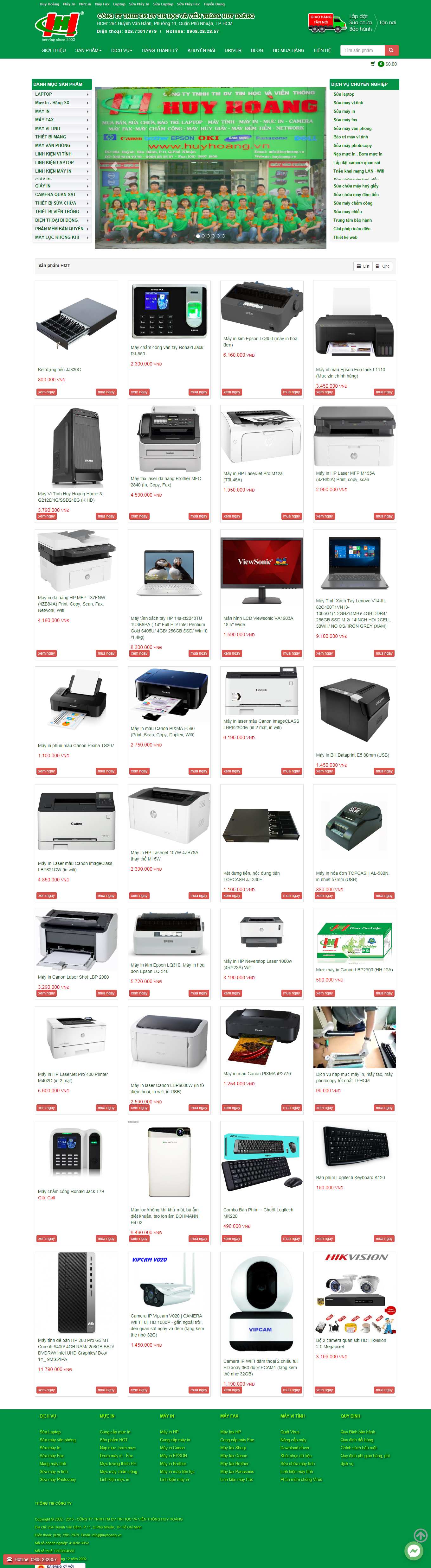 [brother] Thiết kế Website Web bán máy in, máy photocopy - huyhoangvn