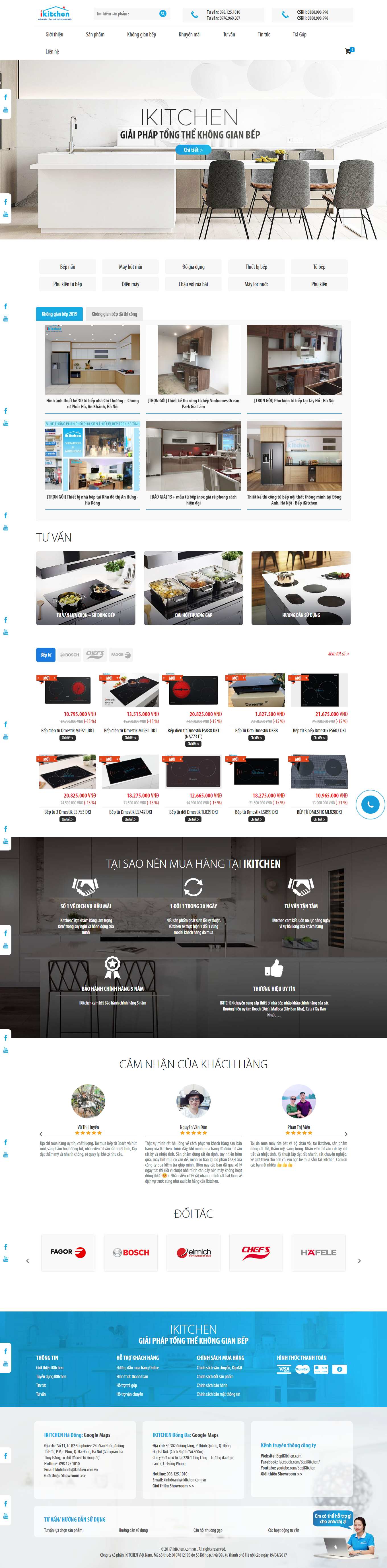 [beponline24h] Thiết kế Website Web thiết bị nhà bếp cao cấp - bepikitchencom