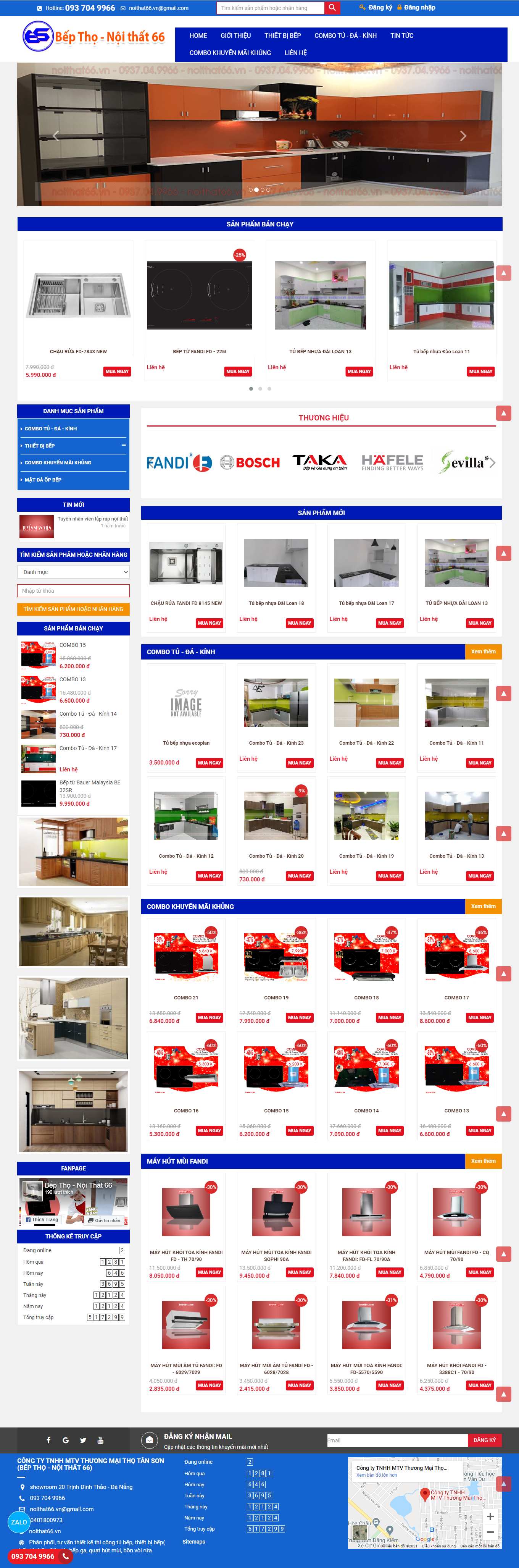 [beponline24h] Thiết kế Website Web thiết bị nhà bếp cao cấp - noithat66vn