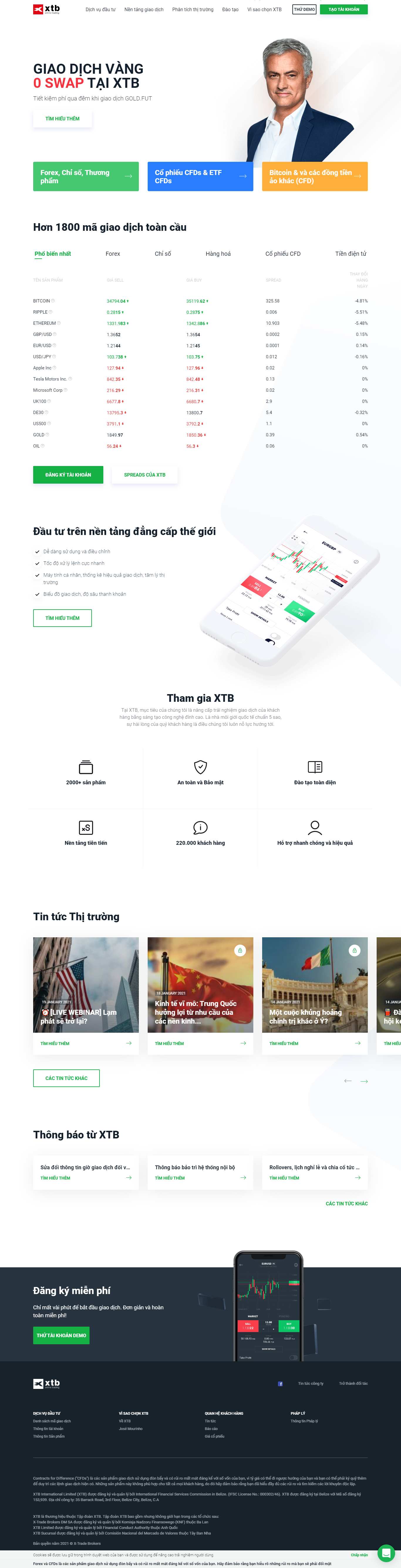 Thiết kế Website Web Chứng khoán Tài chính Forex - wwwxtbcom