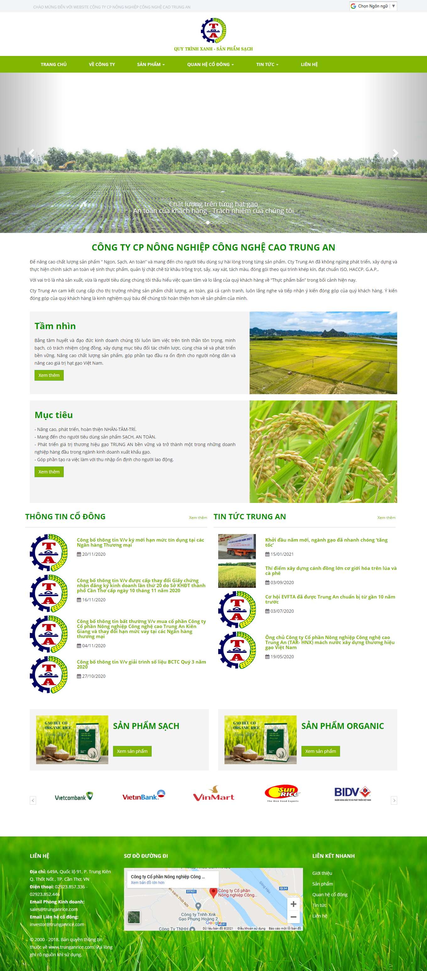 [gaongonvihafood] Thiết kế Website Web bán gạo sạch - trunganricecom