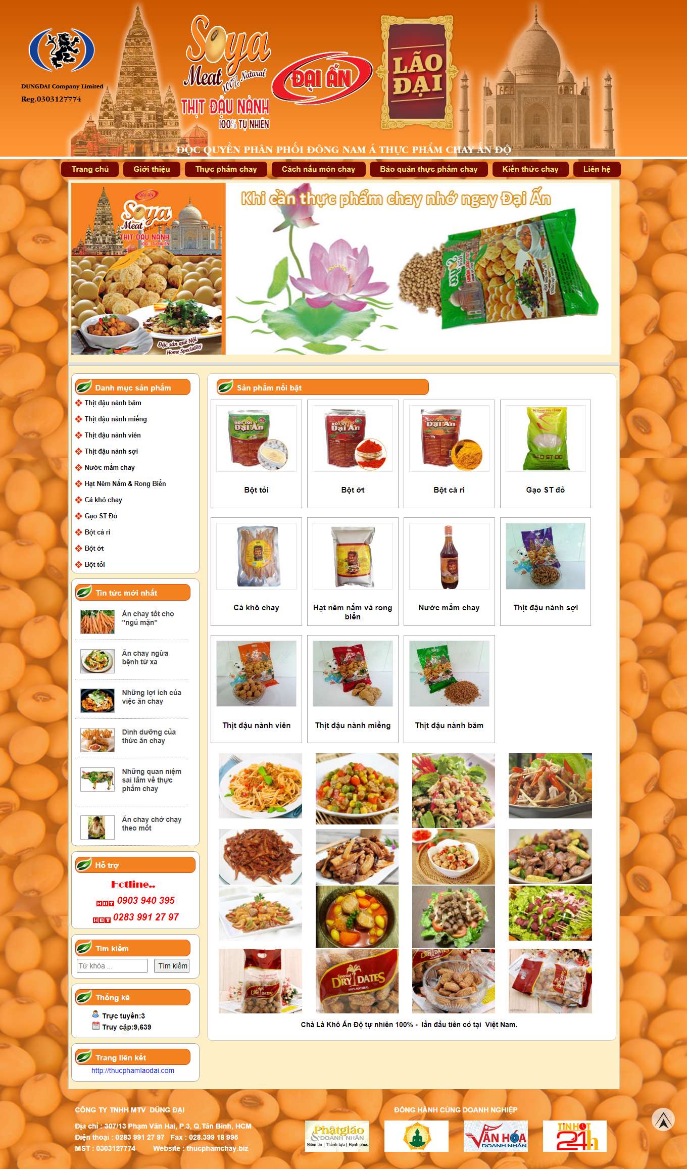 Thiết kế Website Web bán đồ ăn chay - thucphamchaybiz