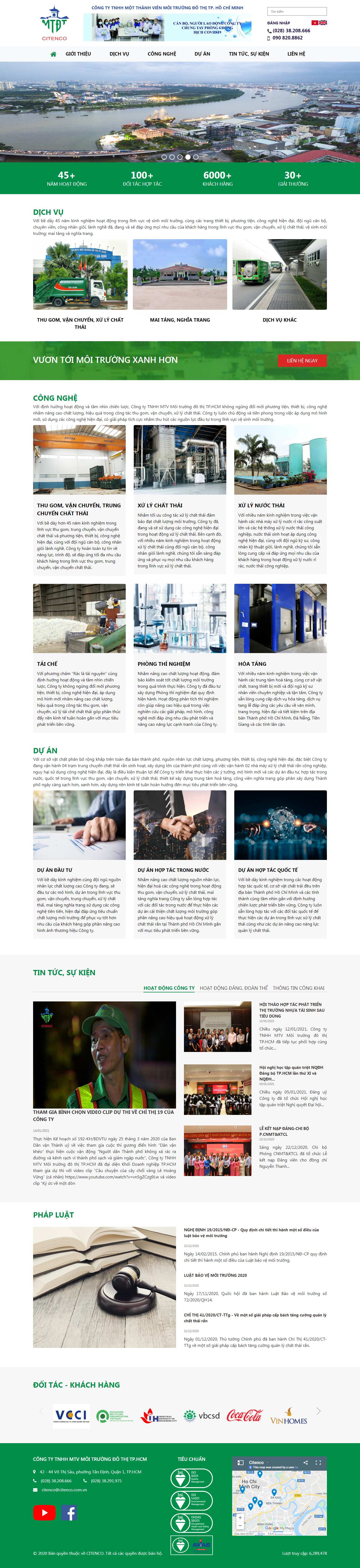 Thiết kế Website Web dịch vụ thông tắc công - wwwcitencocomvn