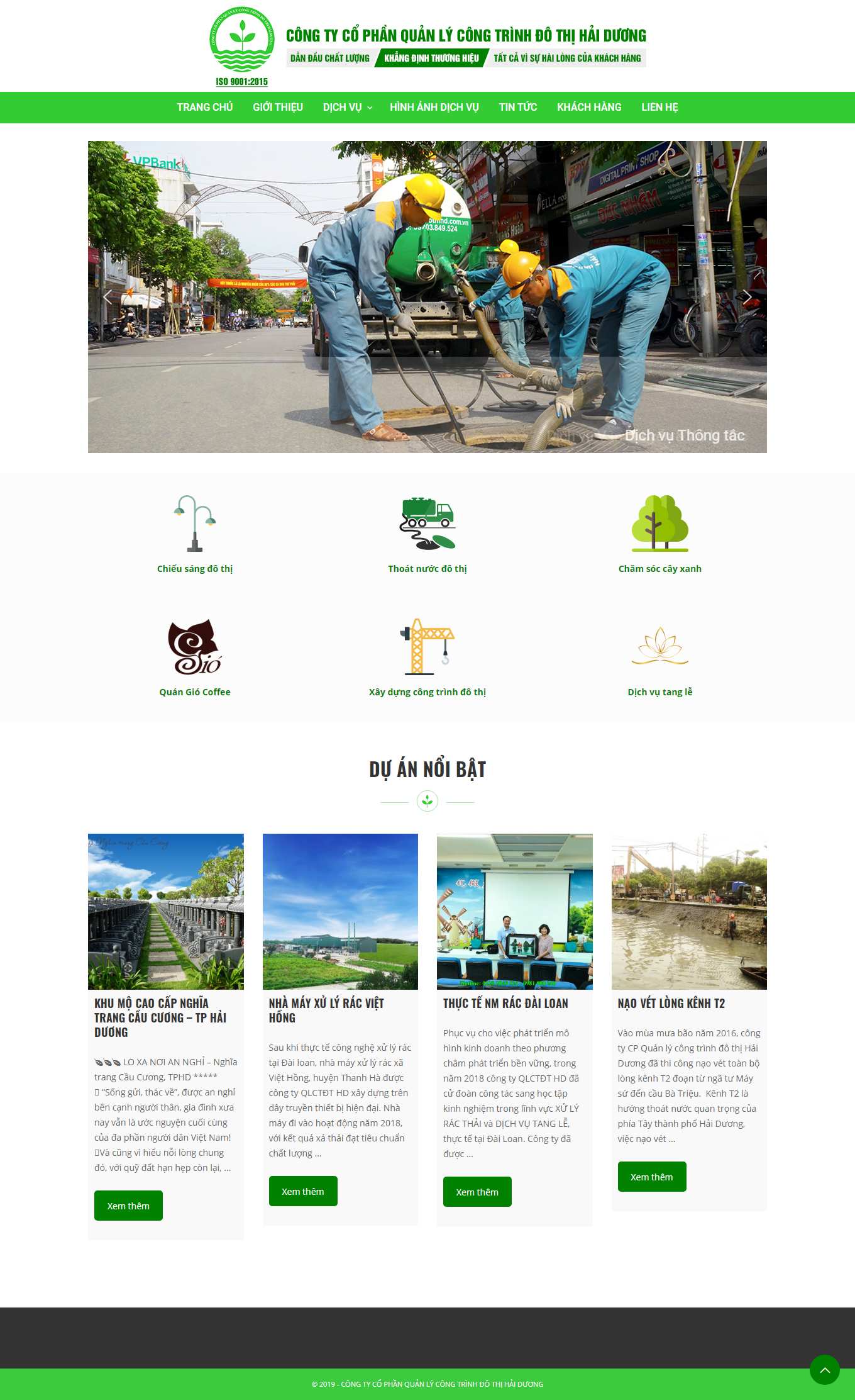 Thiết kế Website Web công ty môi trường - congtrinhdothihdcomvn