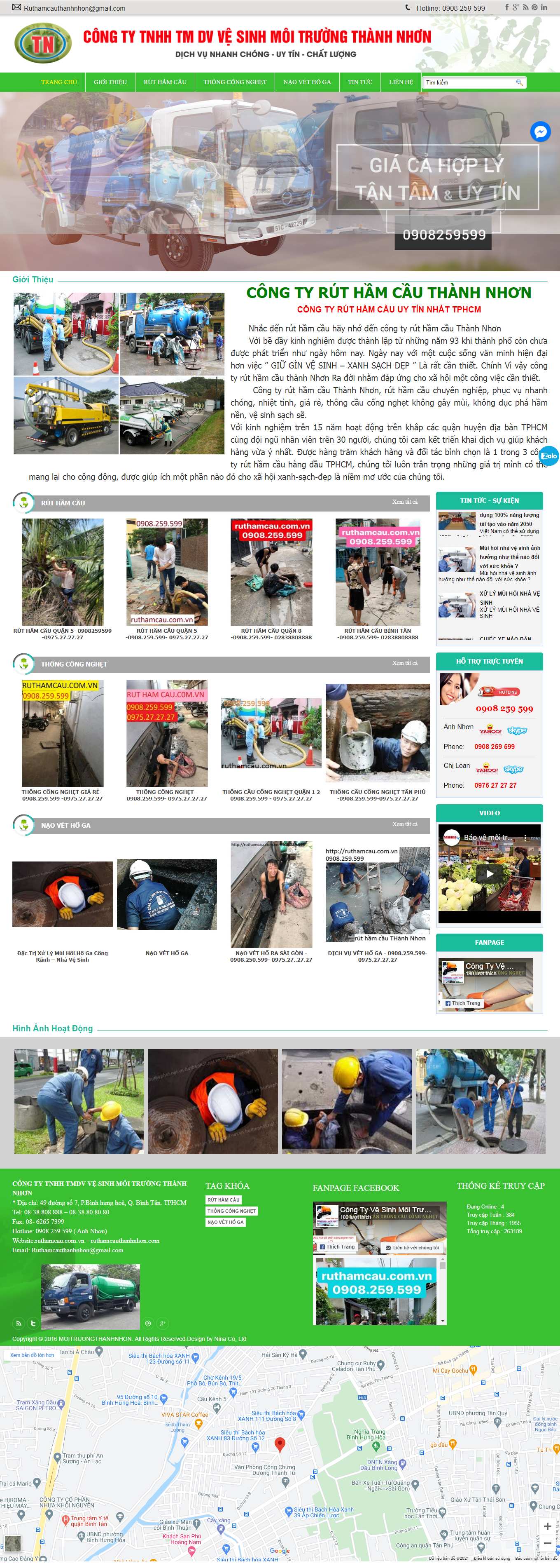 Thiết kế Website Web công ty môi trường - wwwruthamcaucomvn