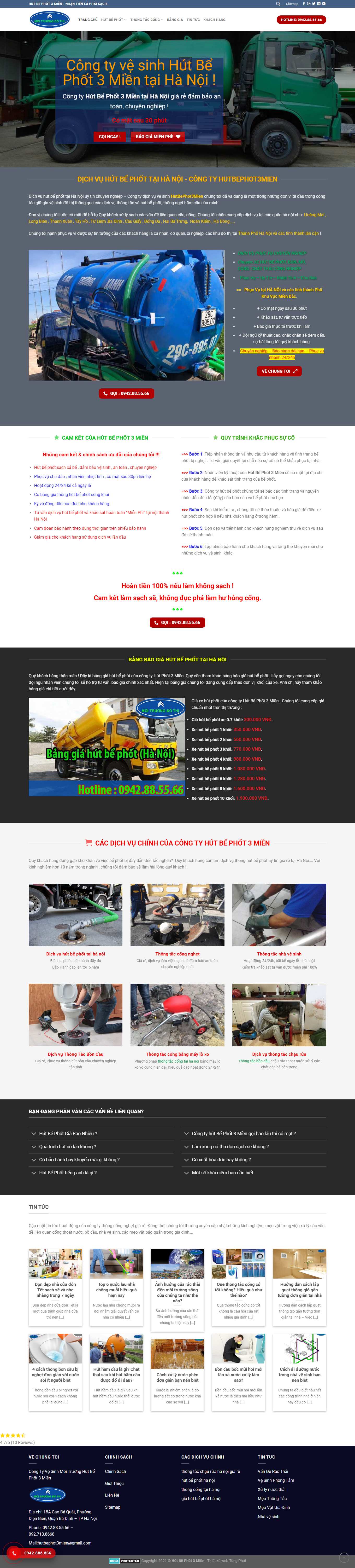 Thiết kế Website Web công ty môi trường - hutbephot3miencom