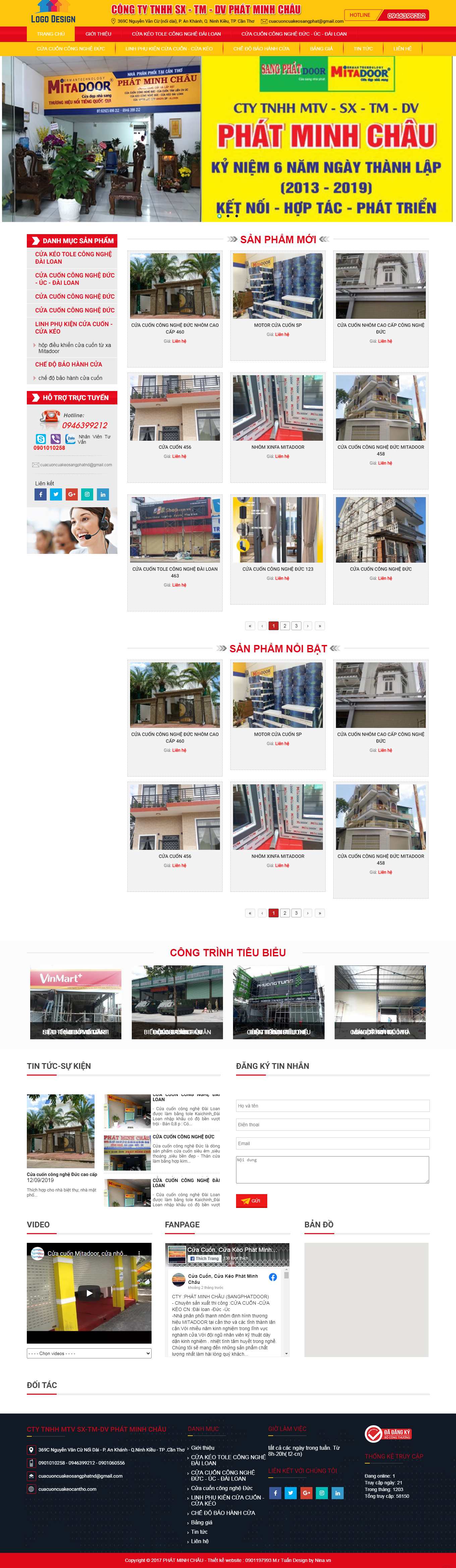 [cuacuonmiennam] Thiết kế Website Web nhôm kính, cửa cuốn - cuacuoncuakeocanthocom