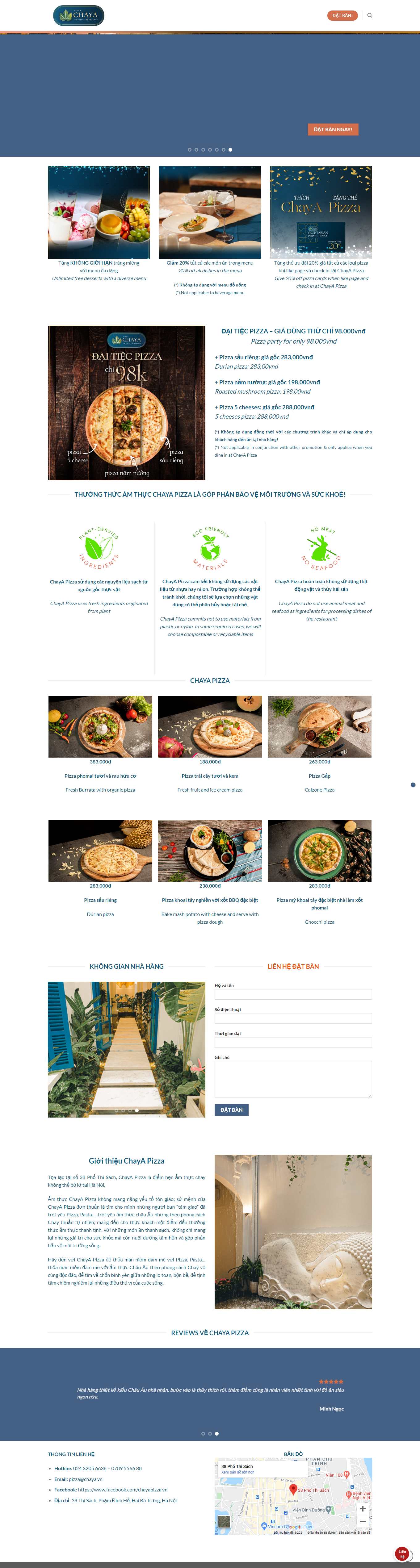 [pizzasunflower] Thiết kế Website Web bán bánh pizza - chayapizzacom