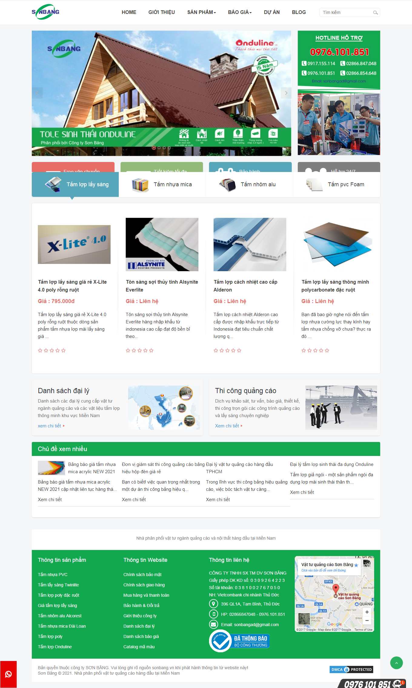 [congnghepu] Thiết kế Website Web tấm lợp nhựa, tôn kim loại - sonbangvn