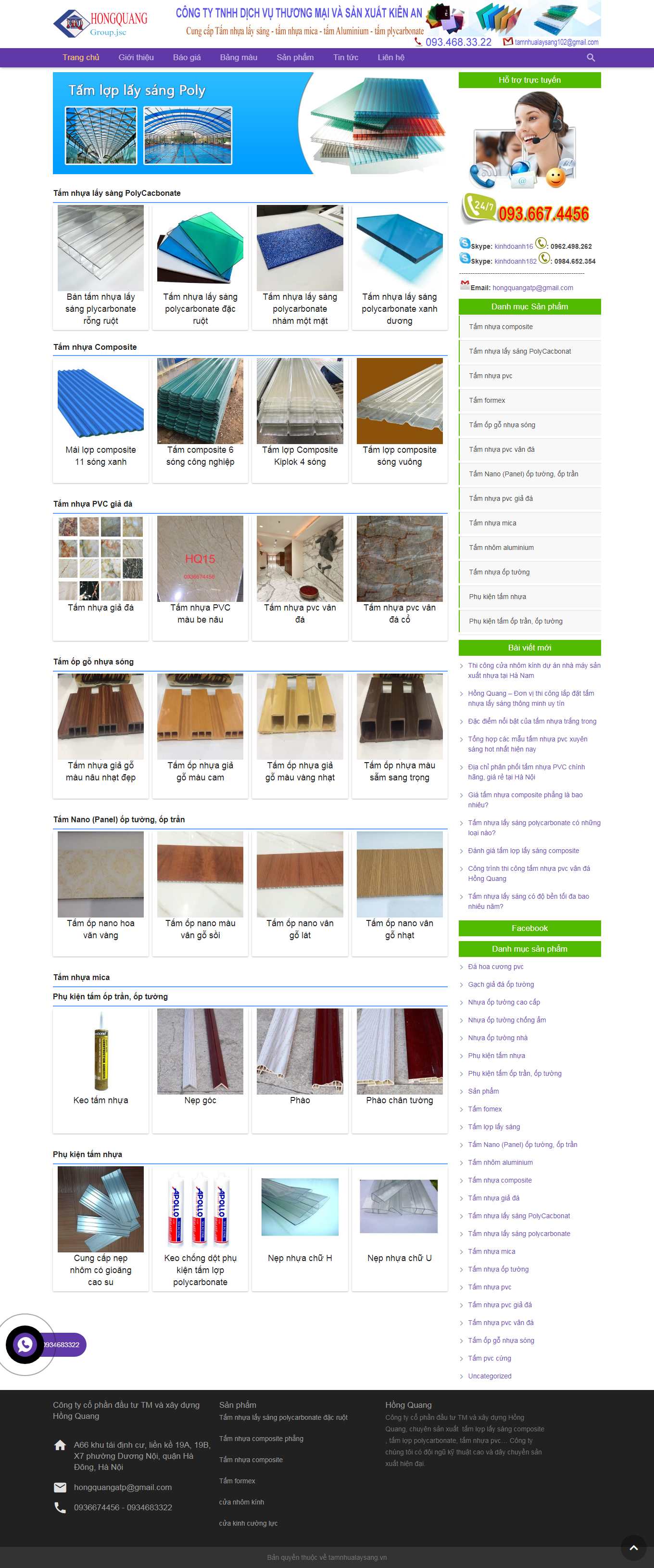 [congnghepu] Thiết kế Website Web tấm lợp nhựa, tôn kim loại - tamnhualaysangvn