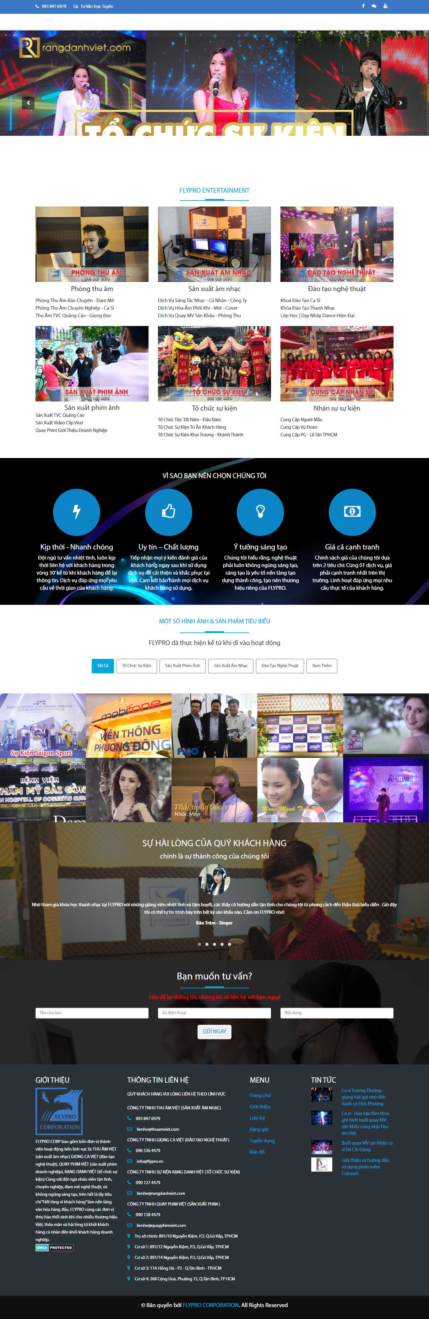 [nhac] Thiết kế Website Web Nghệ Sỹ Ca sĩ Cá Nhân - flyprovn