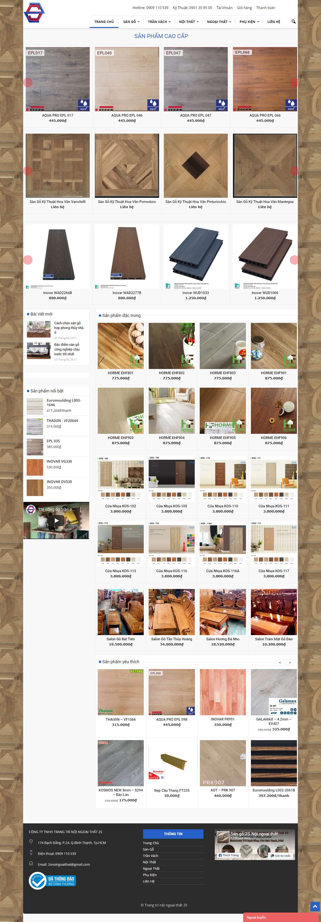 Thiết kế Website Web sàn gỗ tự nhiên, sàn gỗ công nghiệp - 2snoingoaithatcomvn