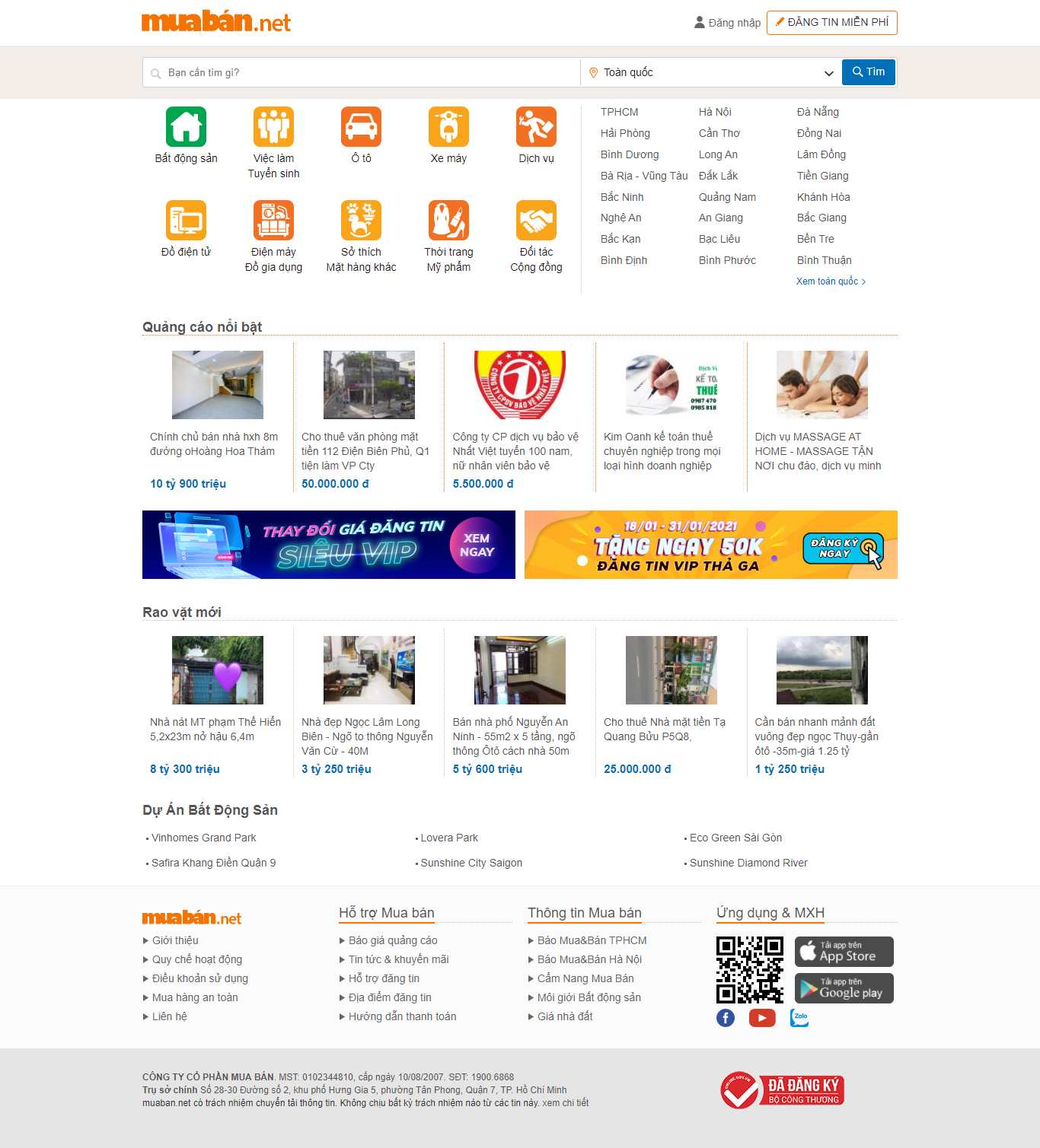 [fahasasg] Thiết kế Website Web Rao vặt Đấu giá - muabannet