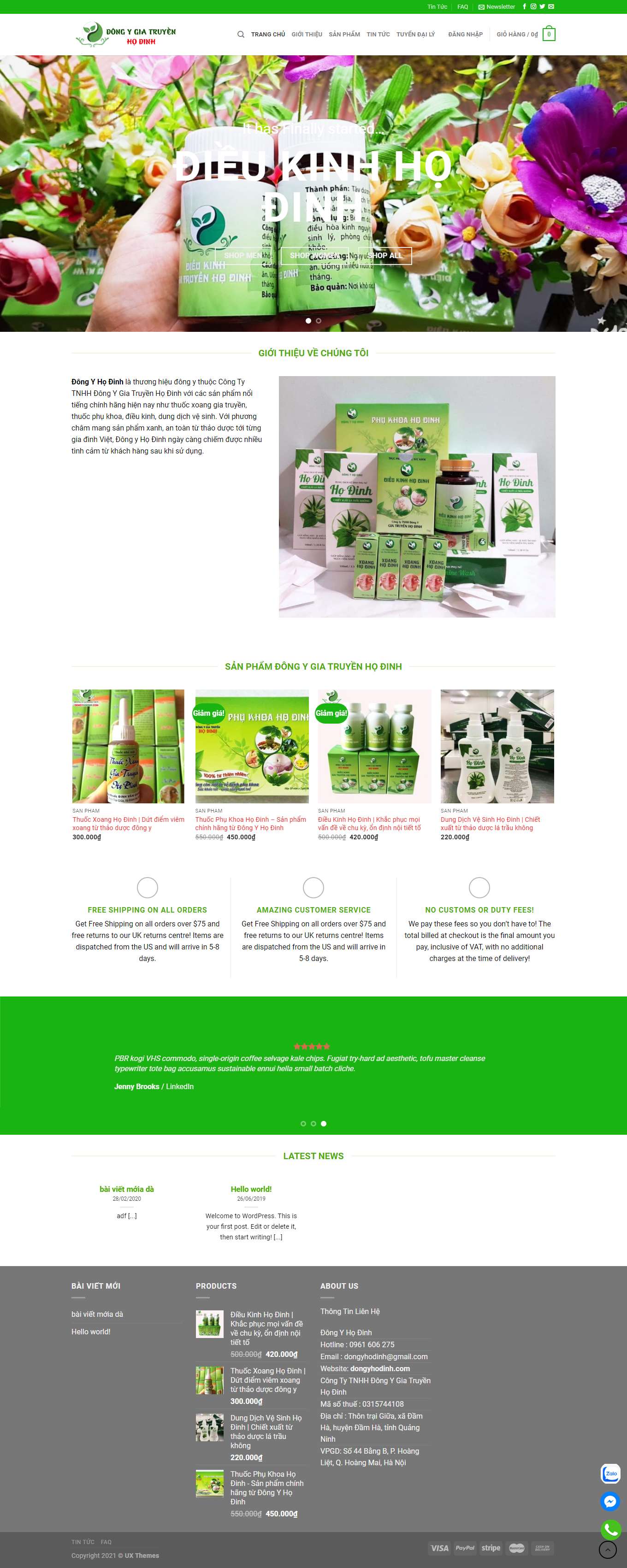 Thiết kế Website Web nhà thuốc đông y - dongyhodinhcom