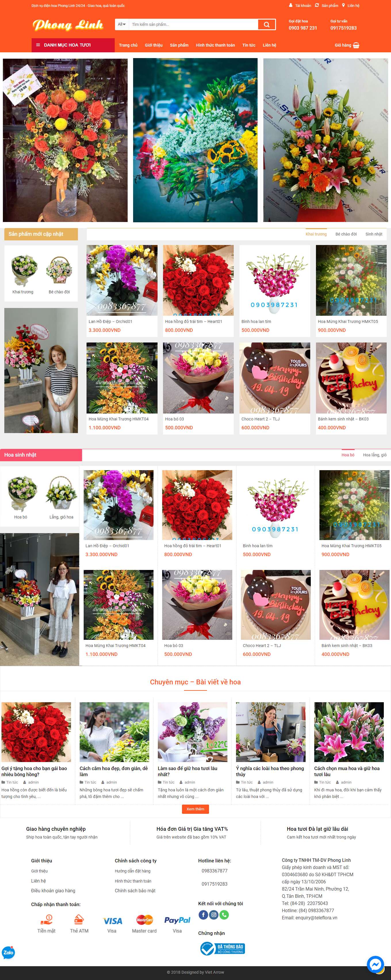 [hoatot] Thiết kế Website Web shop bán hoa - wwwhoahongdothamcom