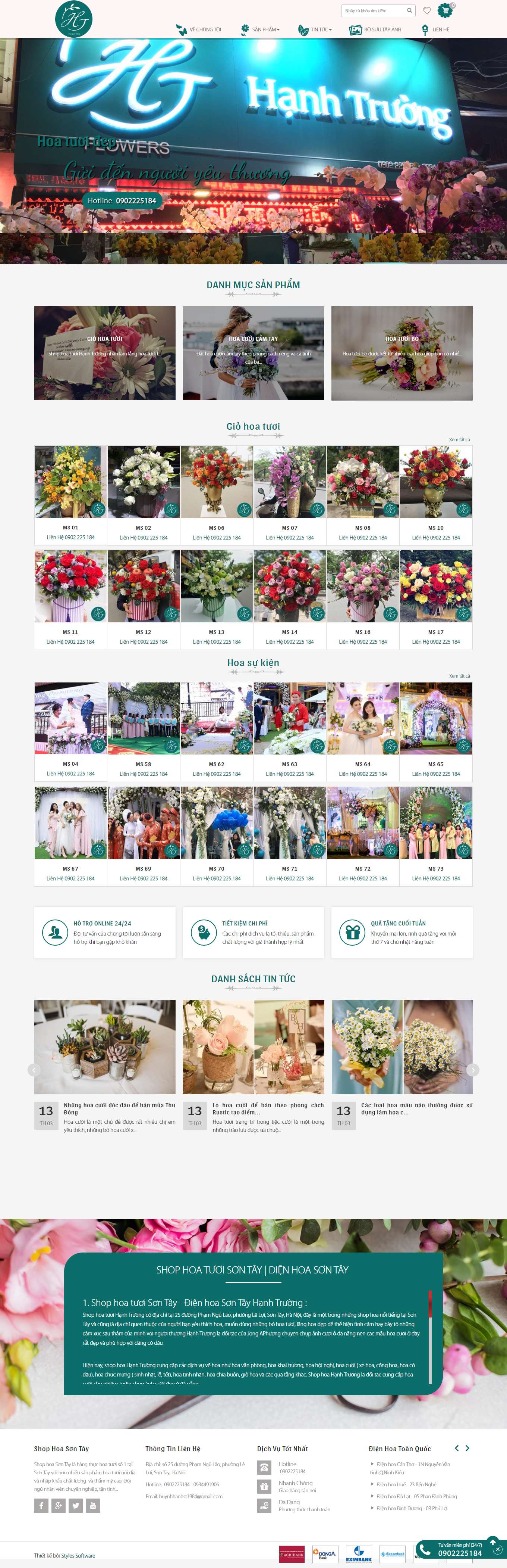 [hoatot] Thiết kế Website Web shop bán hoa - shophoasontaycom