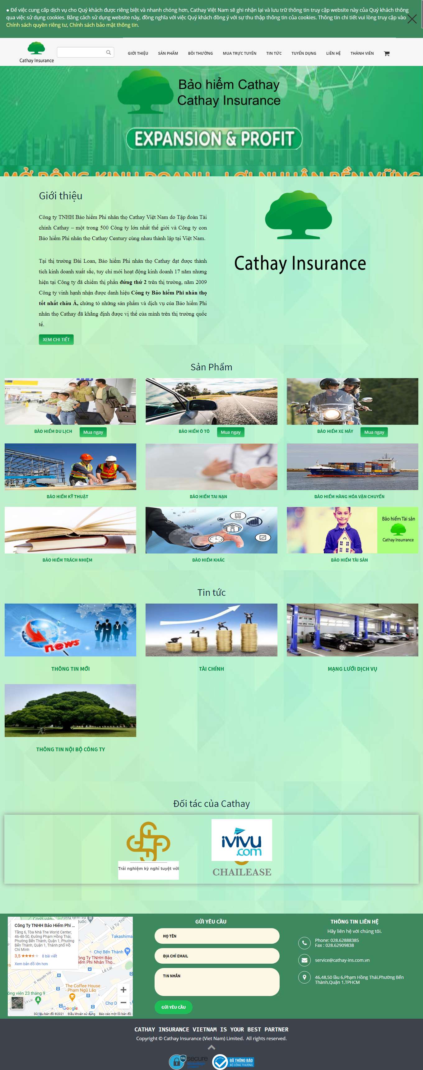 Thiết kế Website Web bán bảo hiểm - wwwcathay-inscomvn