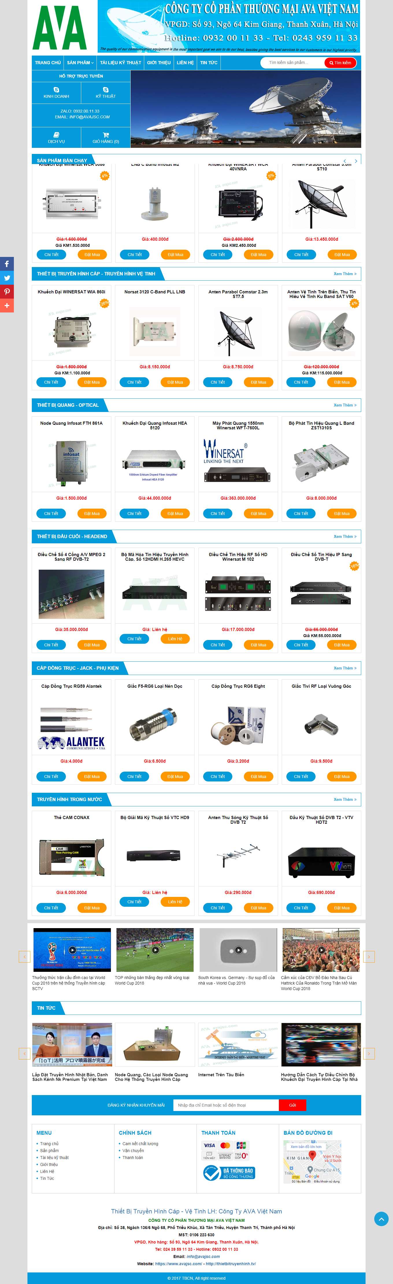 Thiết kế Website Web bán thiết bị nghe nhìn - avajsccom