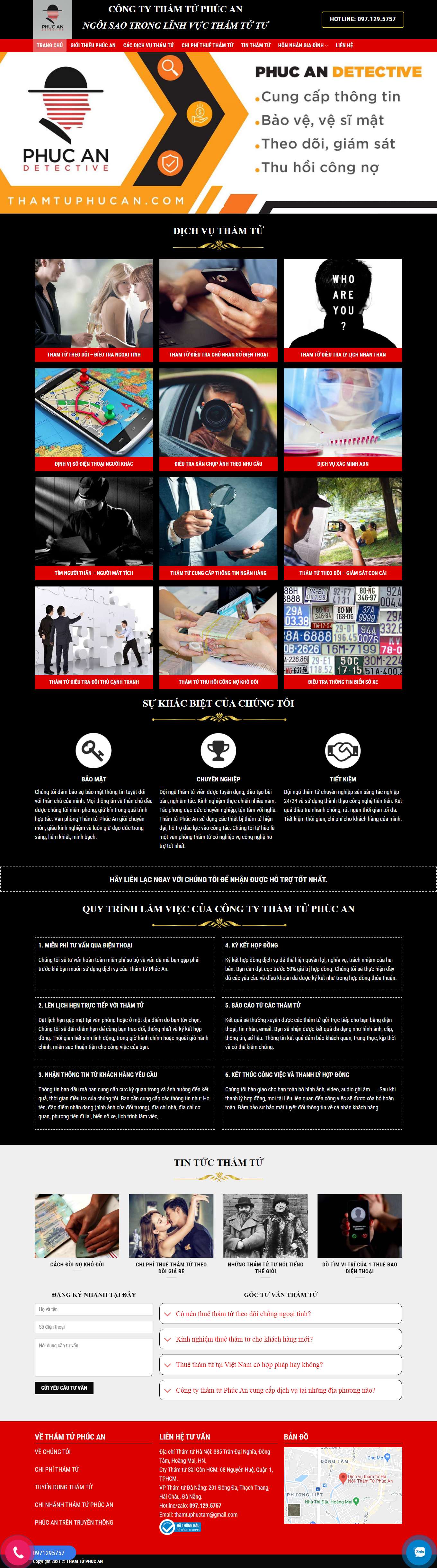 [thamtuphuctam] Thiết kế Website Web thuê vệ sĩ - thamtuphucancom