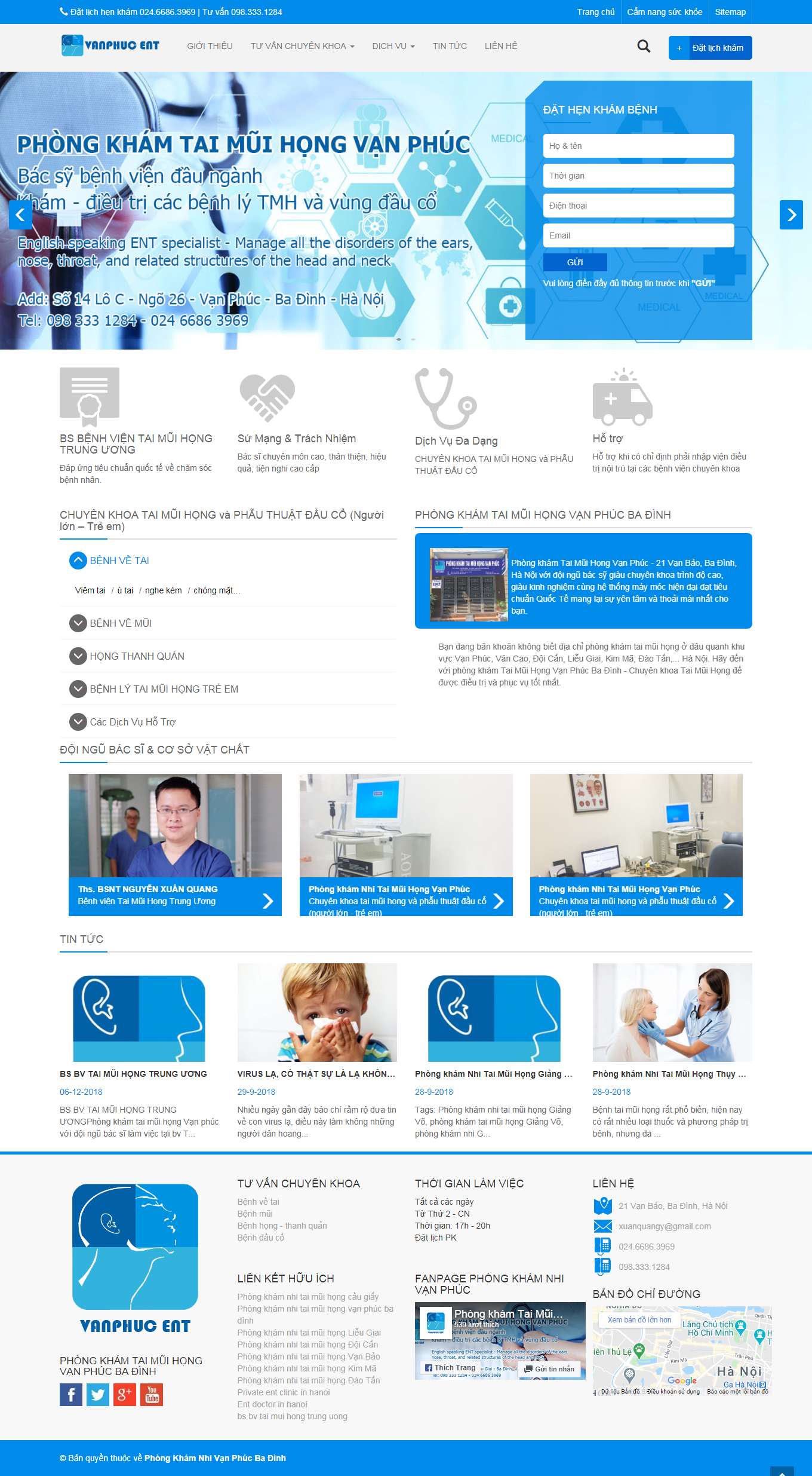 [khamtaimuihongnhi] Thiết kế Website Web phòng khám tai mũi họng - wwwtaimuihongvanphuccom