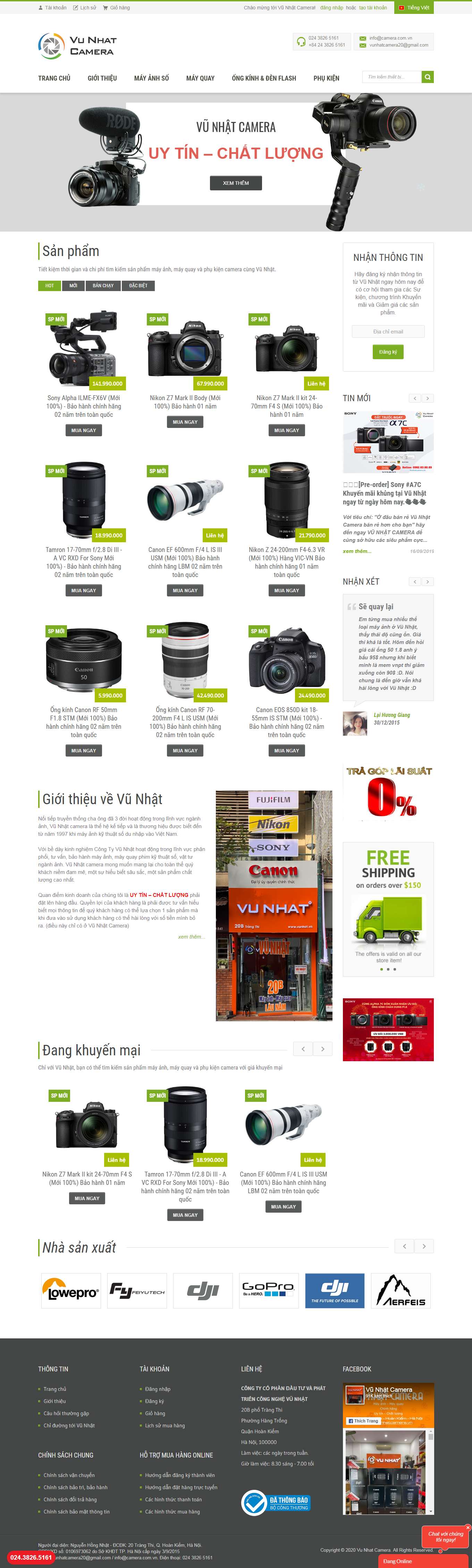 [binhminhdigital] Thiết kế Website Web bán máy ảnh - vunhatcameravn