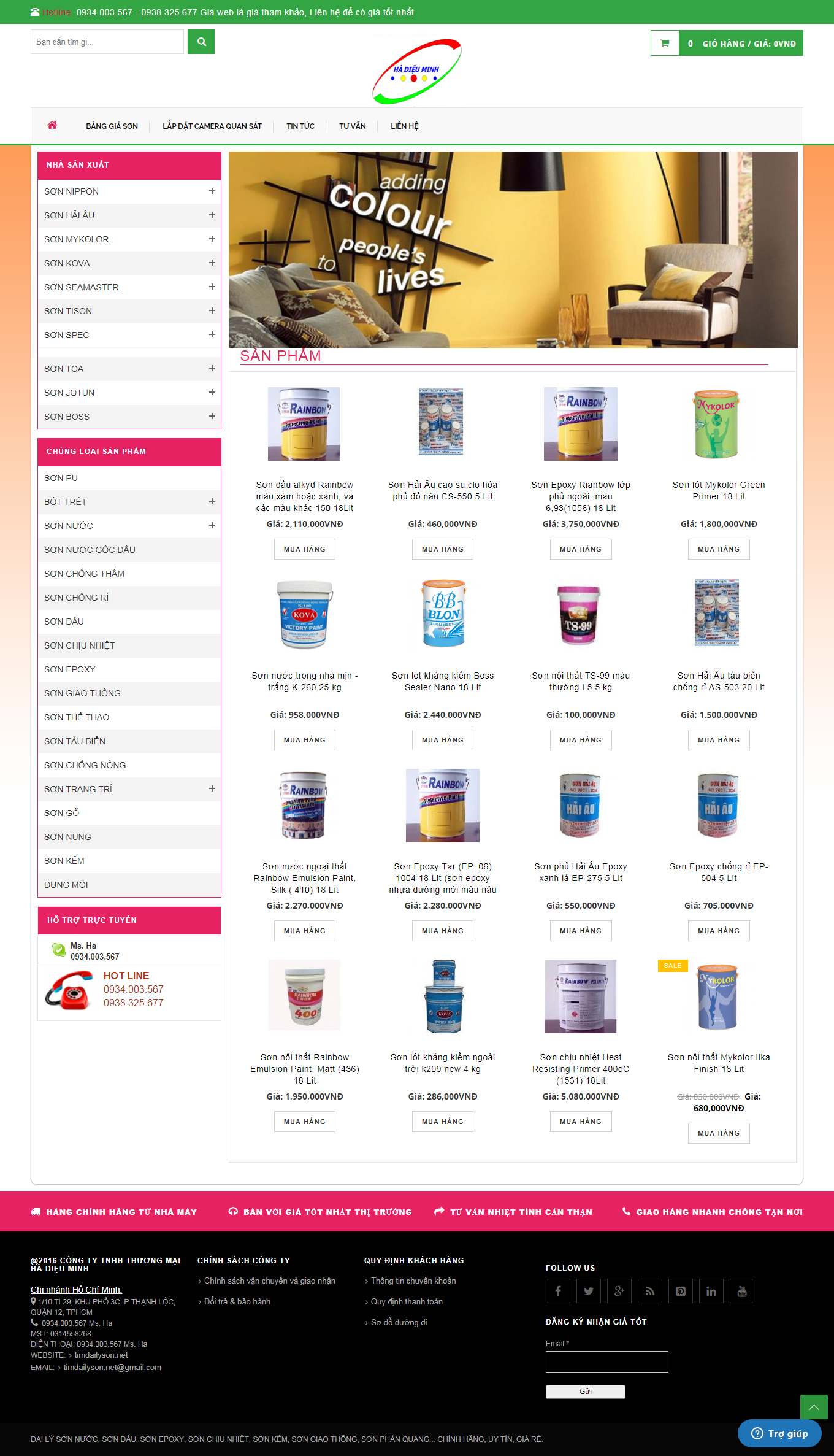 [sonhiepthanh] Thiết kế Website Web bán sơn nước, sơn tĩnh điện - timdailysonnet