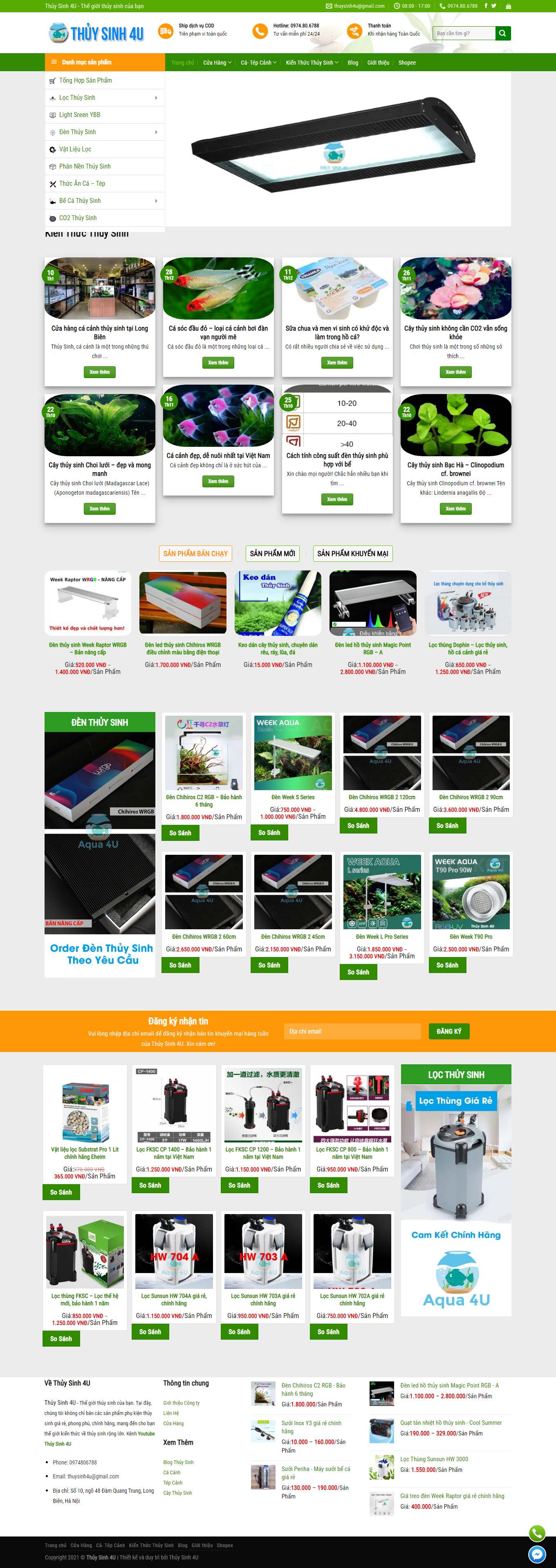 [thuycungxanh] Thiết kế Website Web bán cá cảnh, cây thủy sinh - thuysinh4ucom