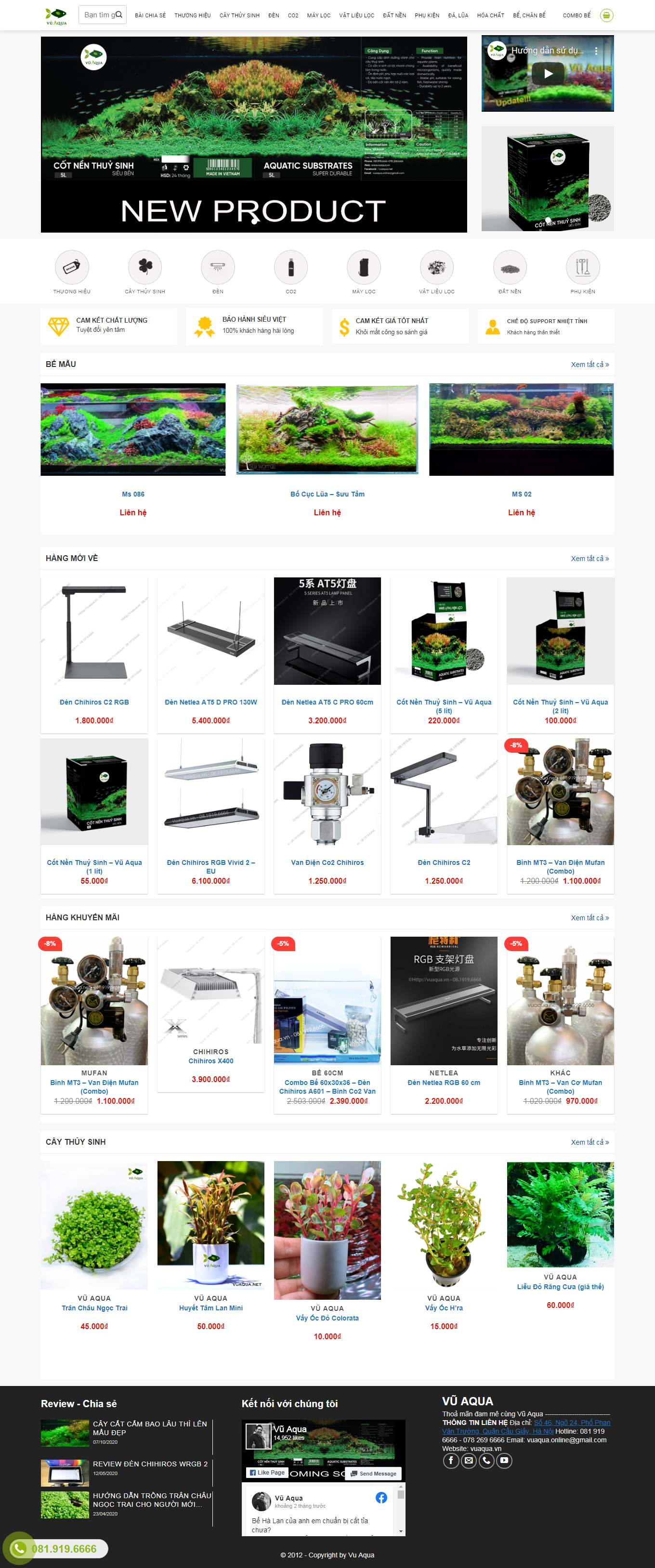 [thuycungxanh] Thiết kế Website Web bán cá cảnh, cây thủy sinh - vuaquavn