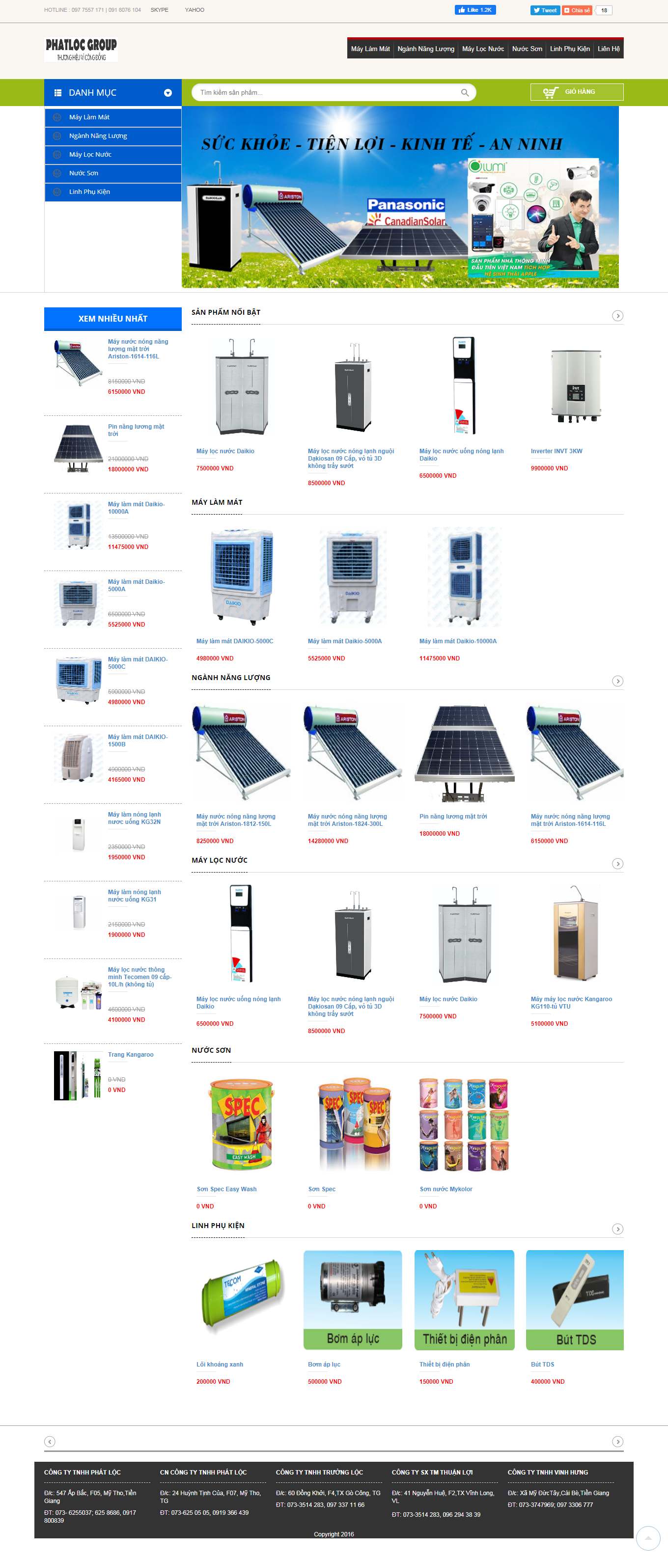 [daithanhgroup] Thiết kế Website Web bán máy năng lượng mặt trời - phatlocnetvn