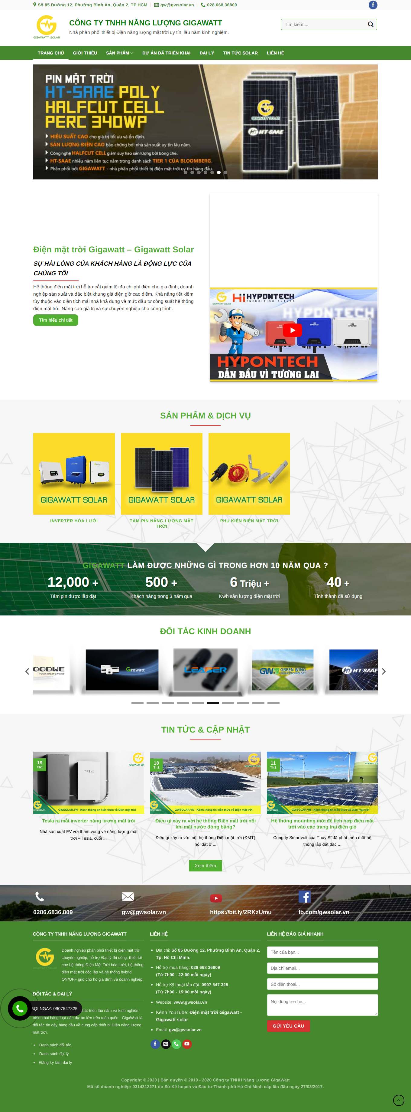 [daithanhgroup] Thiết kế Website Web bán máy năng lượng mặt trời - gwsolarvn