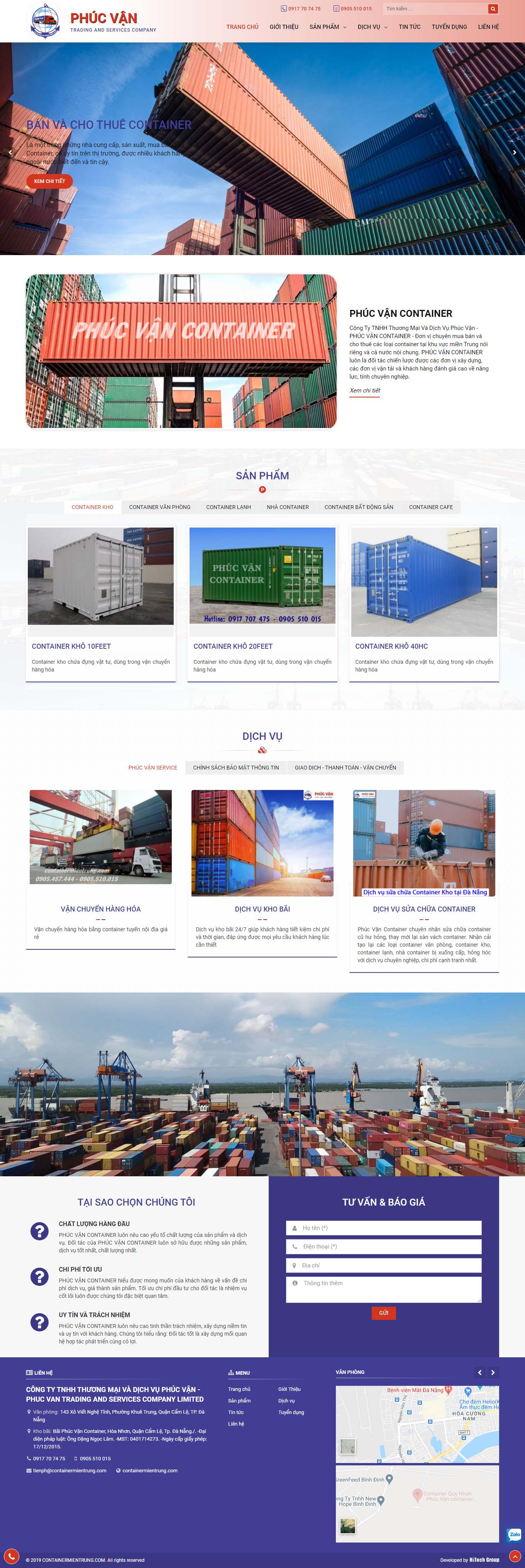 [containervanphong12h] Thiết kế Website Web mua bán container - containermientrungcom